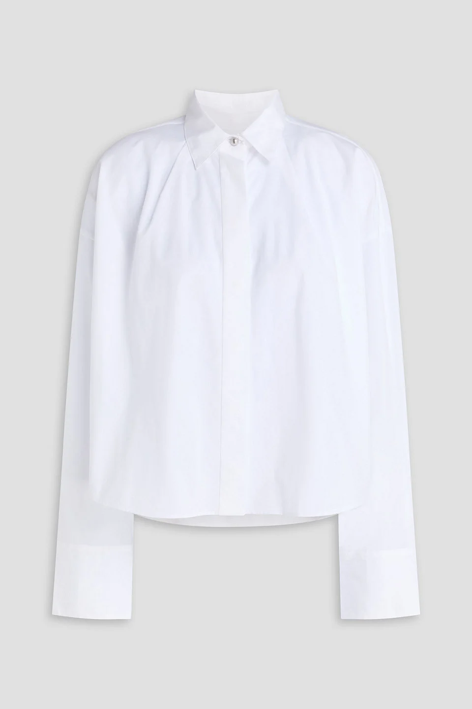 Martha cropped cotton-poplin shirt - 1