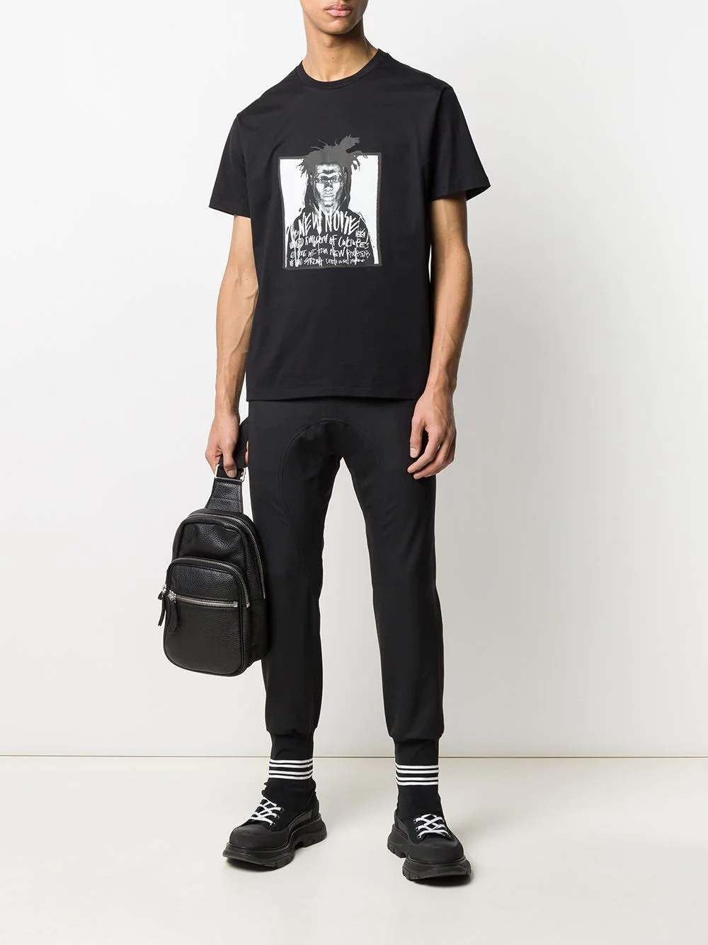 double stripe ribbed track trousers - 2