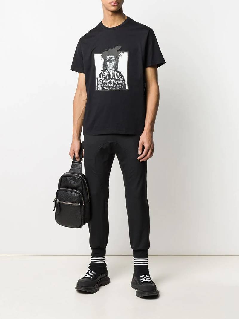Neil Barrett double stripe ribbed track trousers outlook