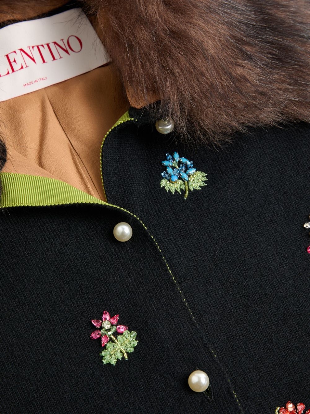 embroidered wool cardigan - 7