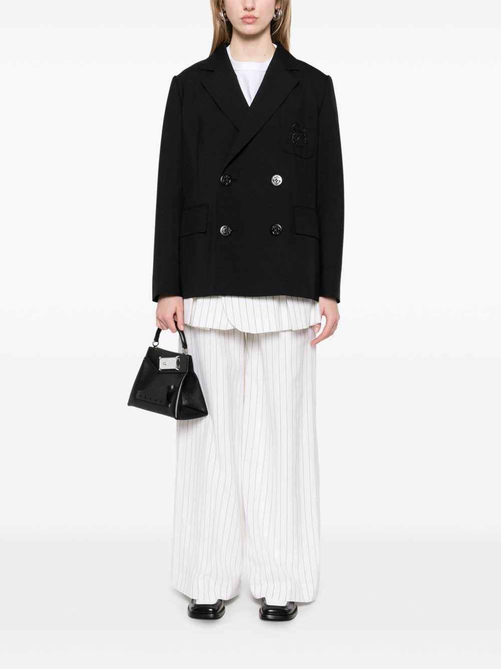 logo-appliqué blazer - 2
