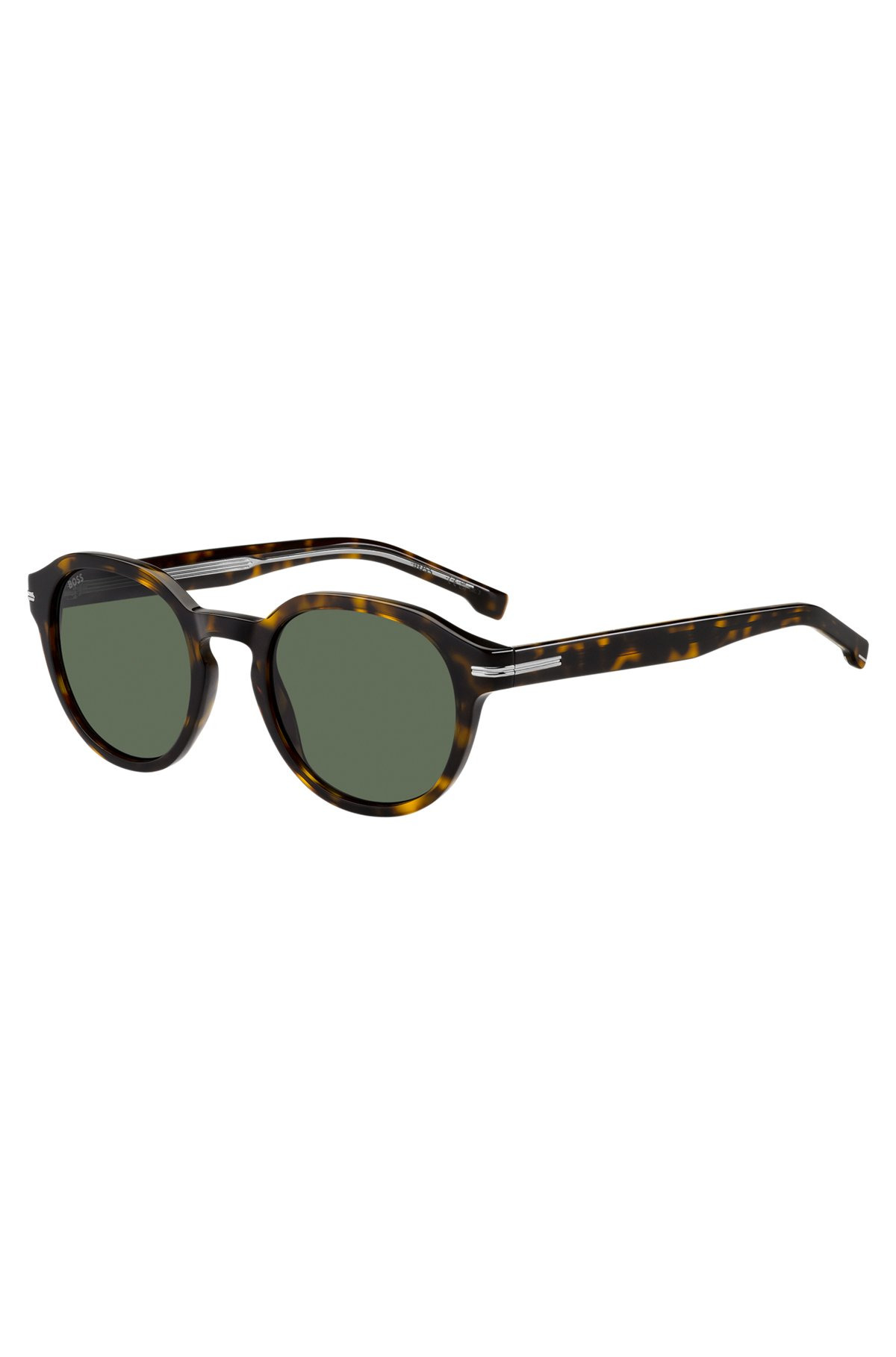 PATTERNED-ACETATE SUNGLASSES WITH SILVER-TONE HINGES - 1