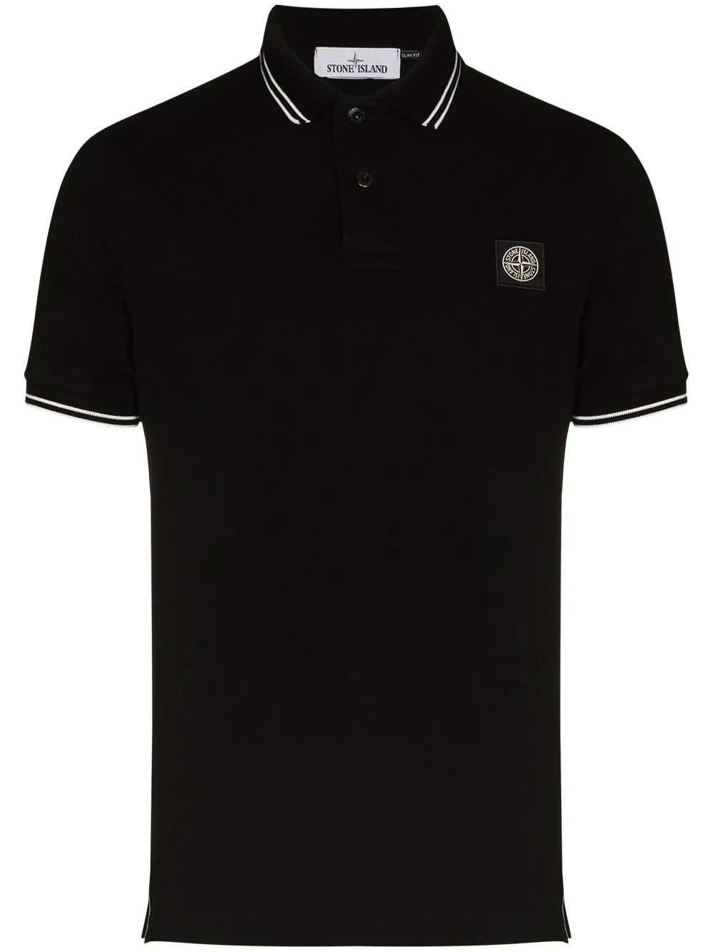 logo-patch polo shirt - 1