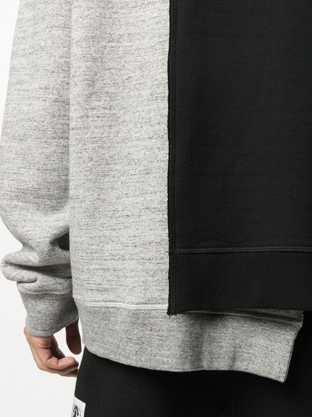 two-tone asymmetric hoodie - 5