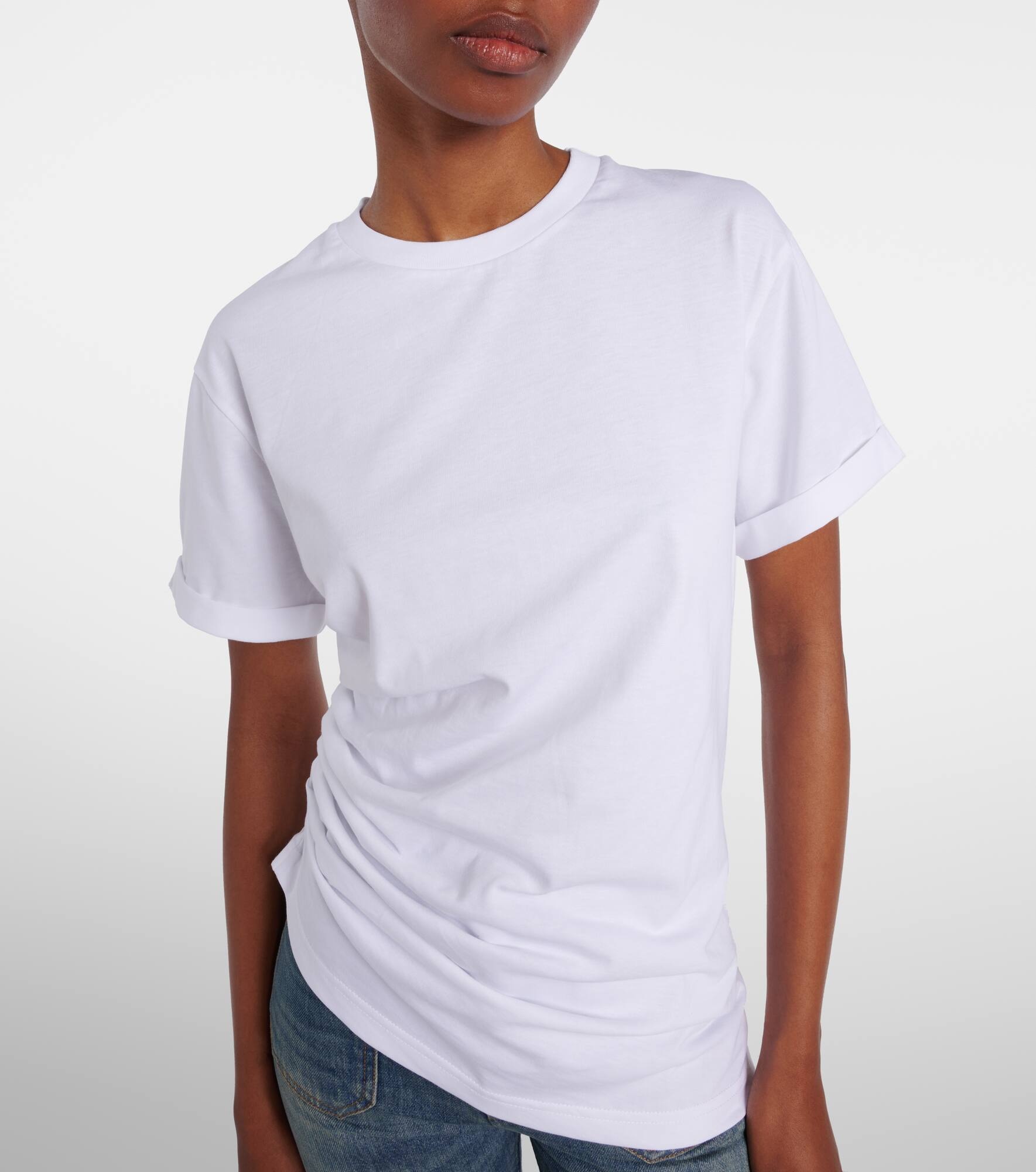 Gathered cotton jersey T-shirt - 4