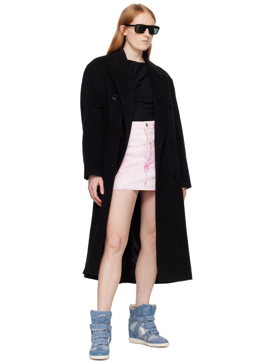 Pink Narjis Denim Miniskirt - 4