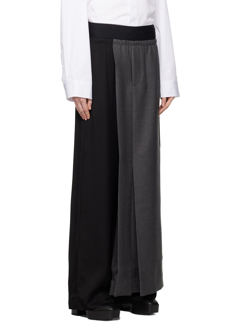 Black & Gray Half Tailored Trousers 2