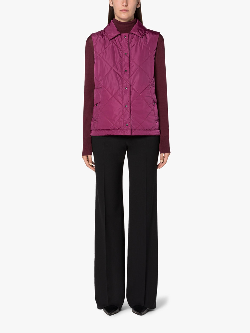 ANNABEL BURGUNDY QUILTED NYLON LINER VEST 3