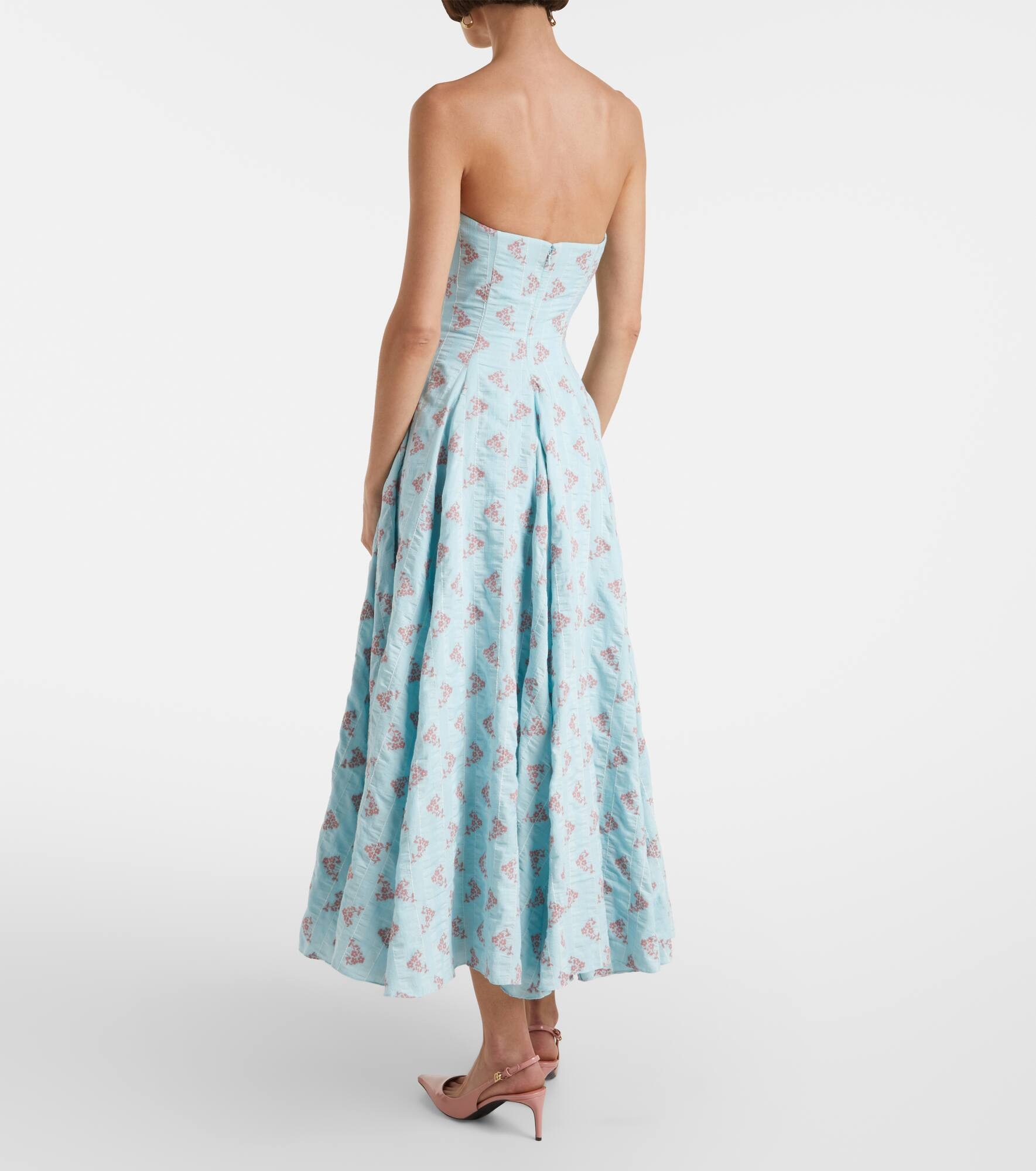 Rousseau floral cotton-blend midi dress - 3