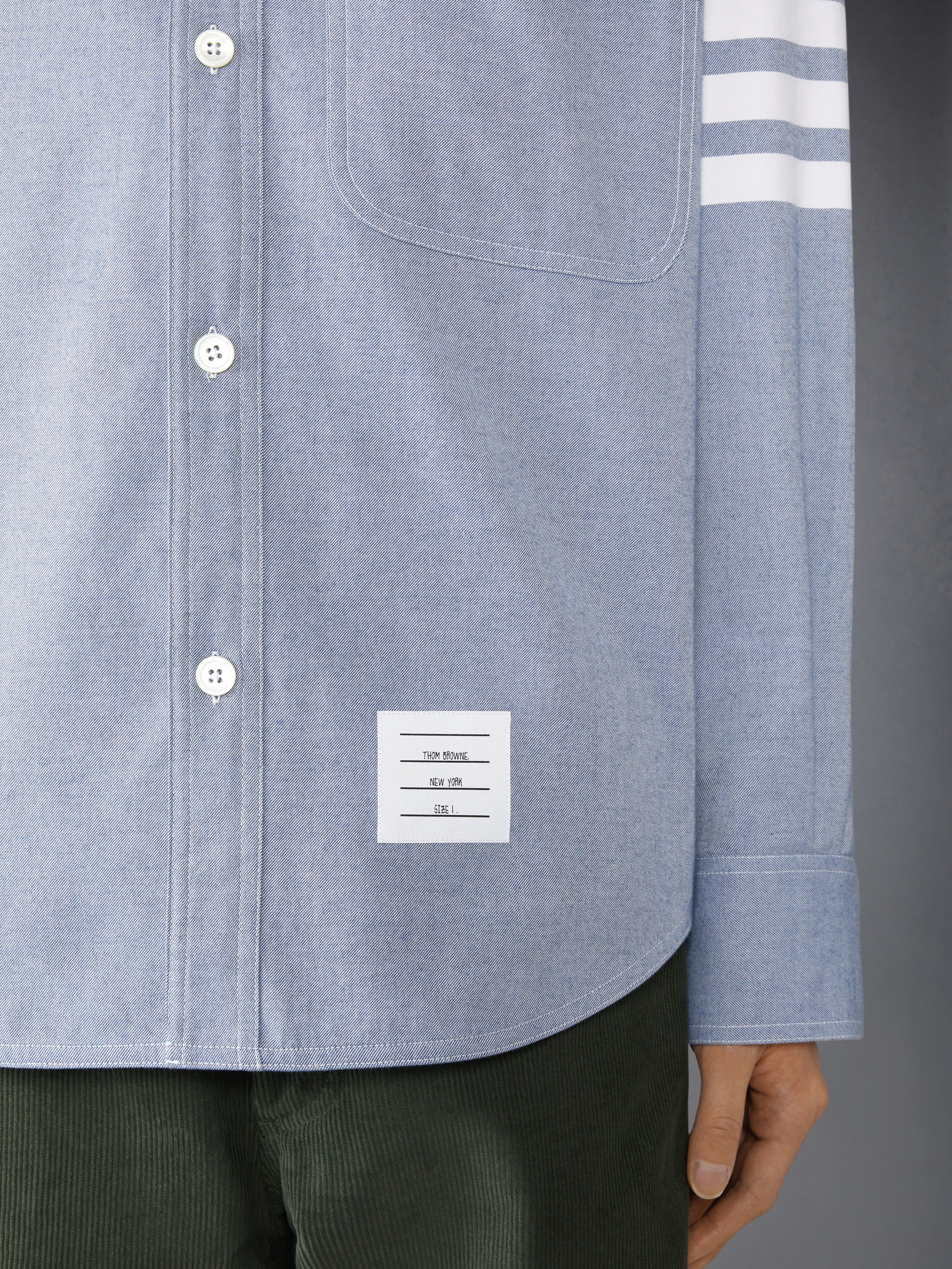 WOVEN FLANNEL 4-BAR OVERSIZED SHIRT - 5