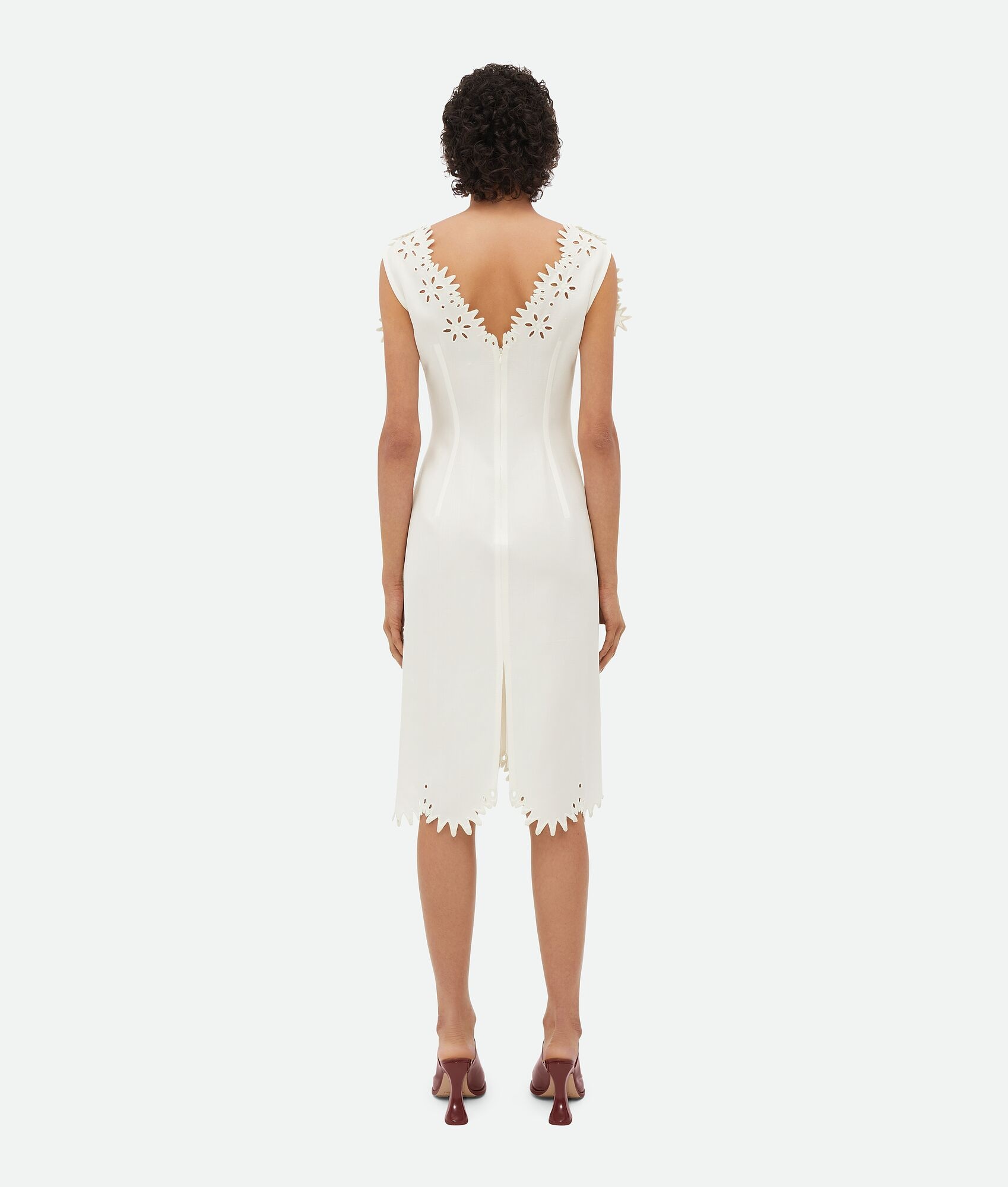 English Embroidery Viscose And Silk Dress - 3