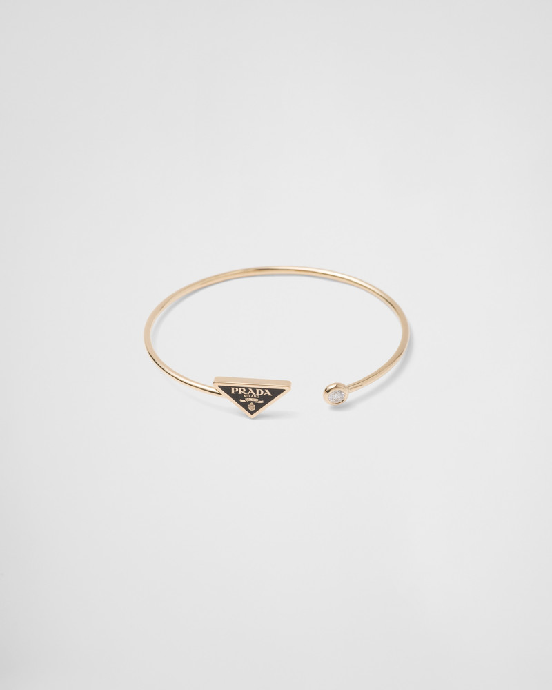 Prada Eternal Gold bangle bracelet in yellow gold with diamond outlook