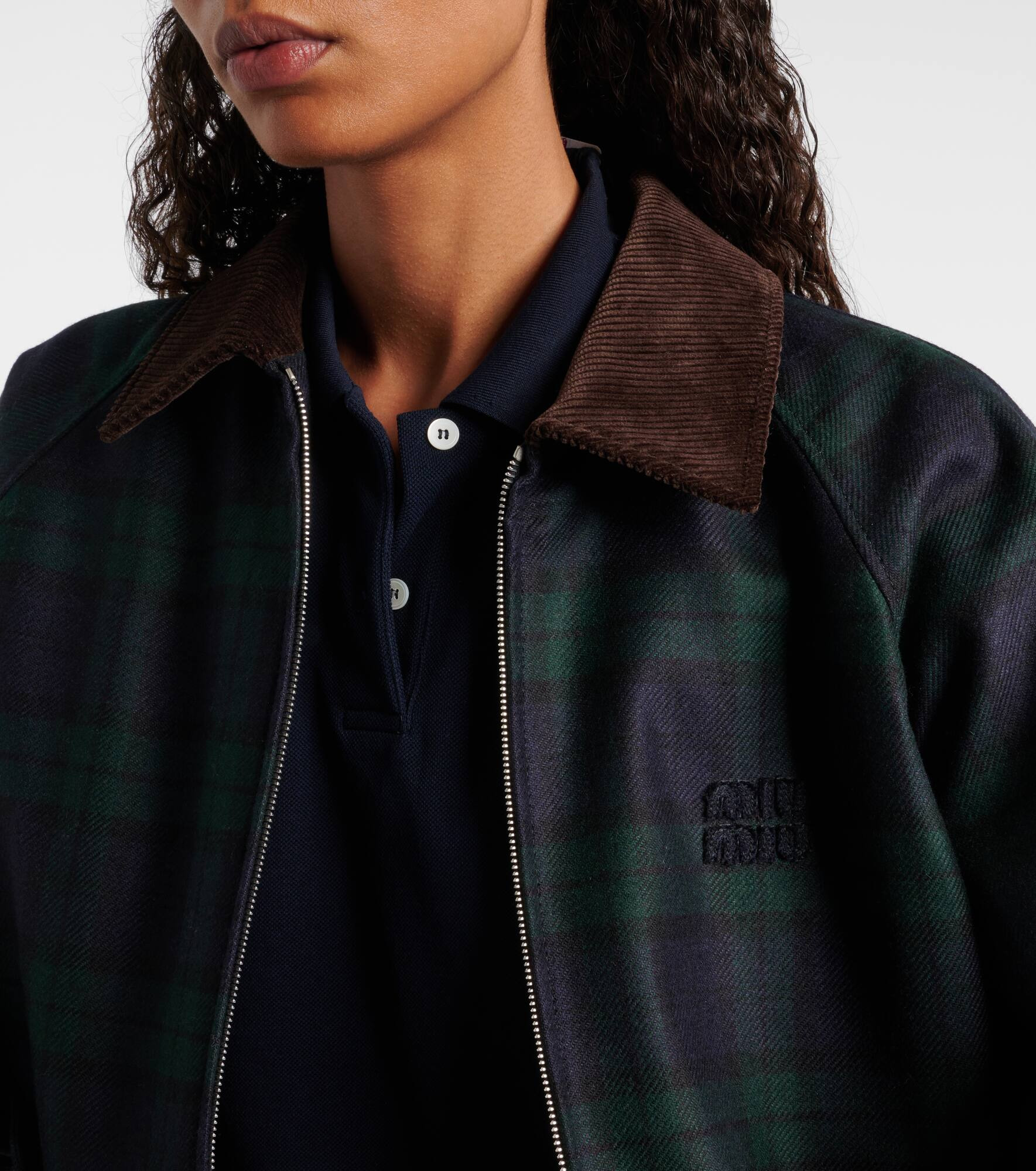 Plaid virgin wool twill blouson jacket - 4