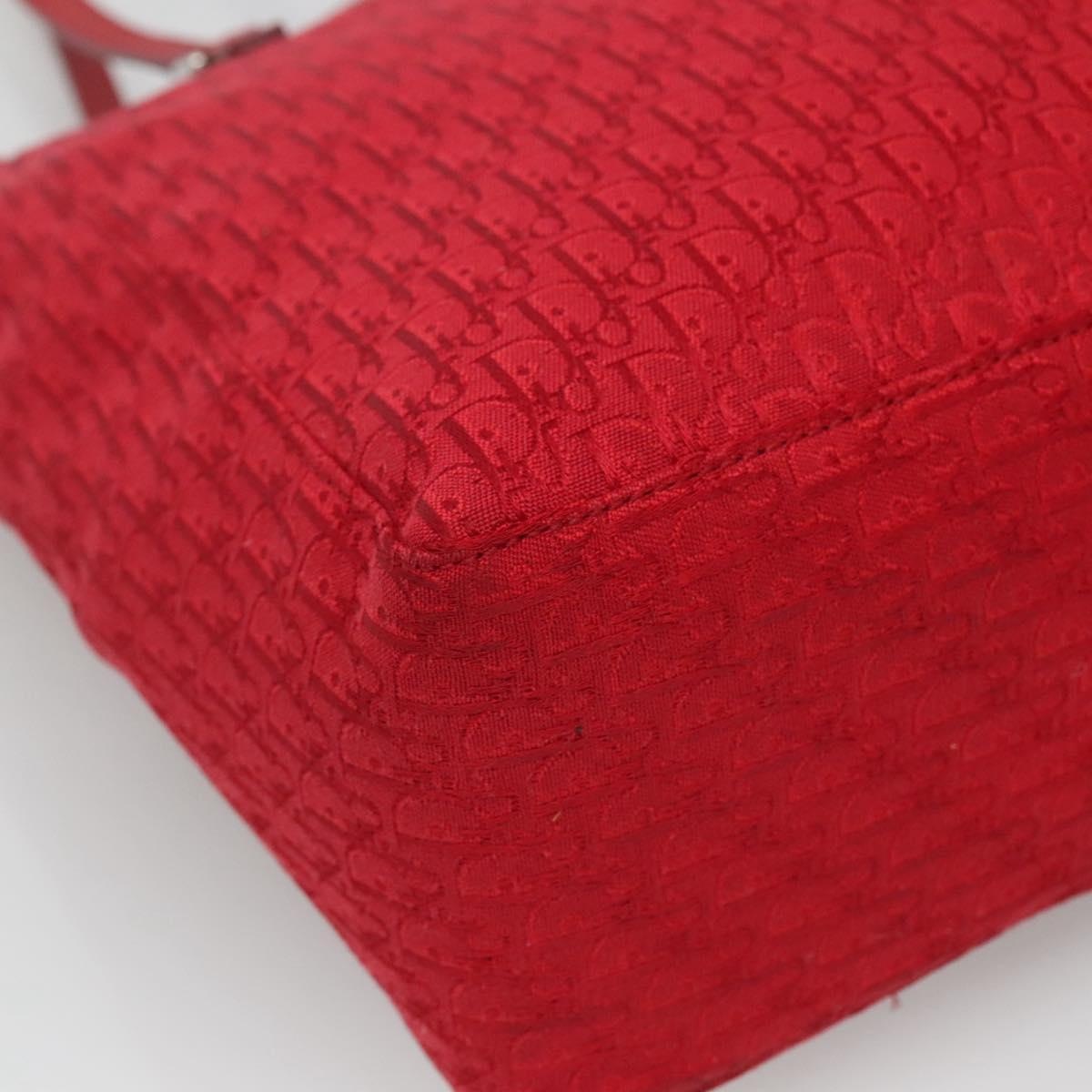 DIOR Trotter Canvas Hand Bag Red Silver - 16