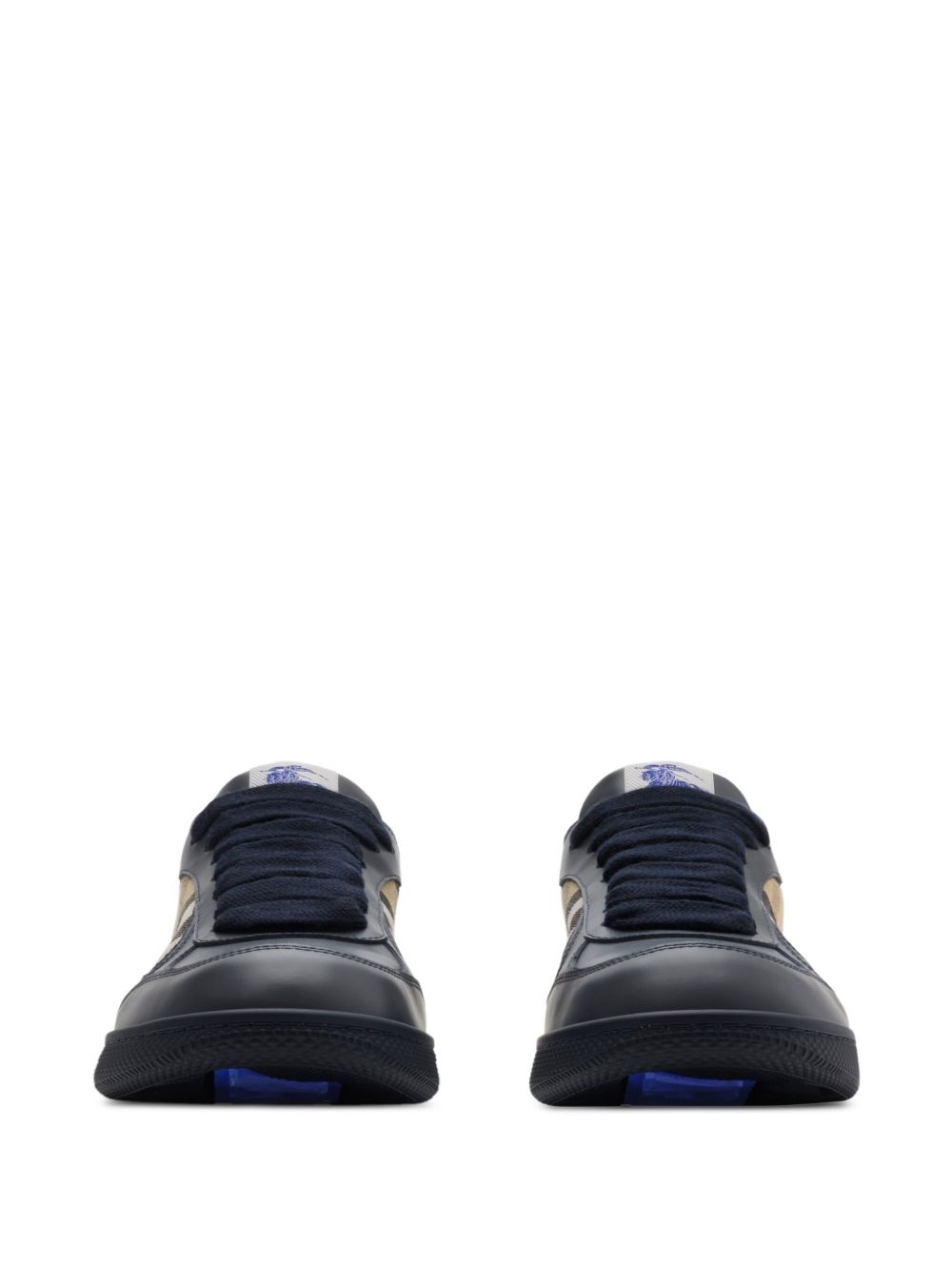 check-panelled sneakers - 2