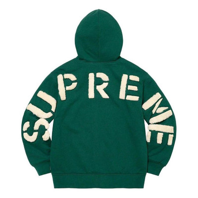 Supreme Supreme Faux Fur Lined Zip Up Hooded Sweatshirt 'Green White' SUP-FW22-813 outlook