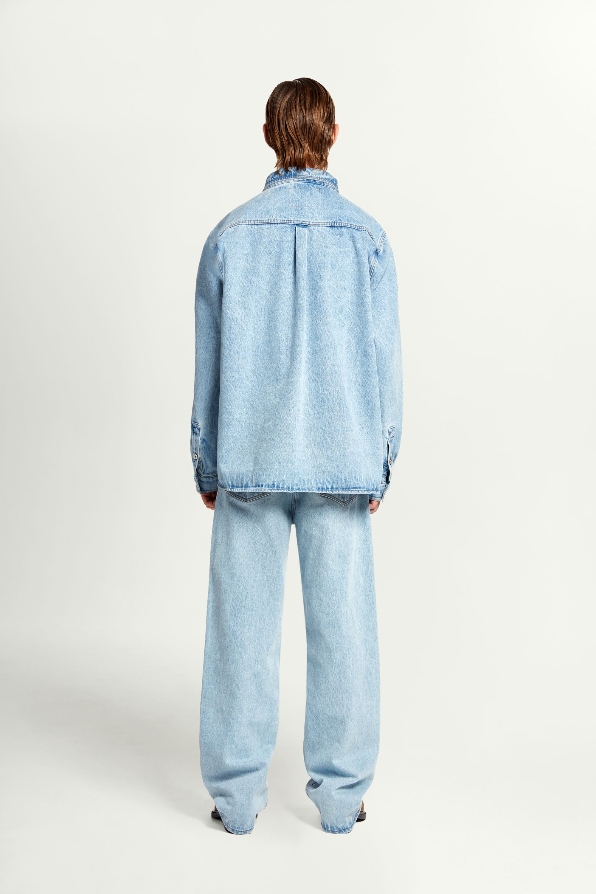 Pinched Logo Denim Shirt - 6