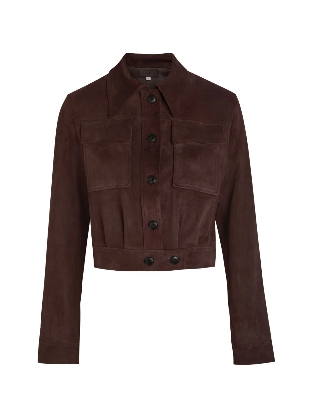 Leoncino flap-pocket suede jacket - 1