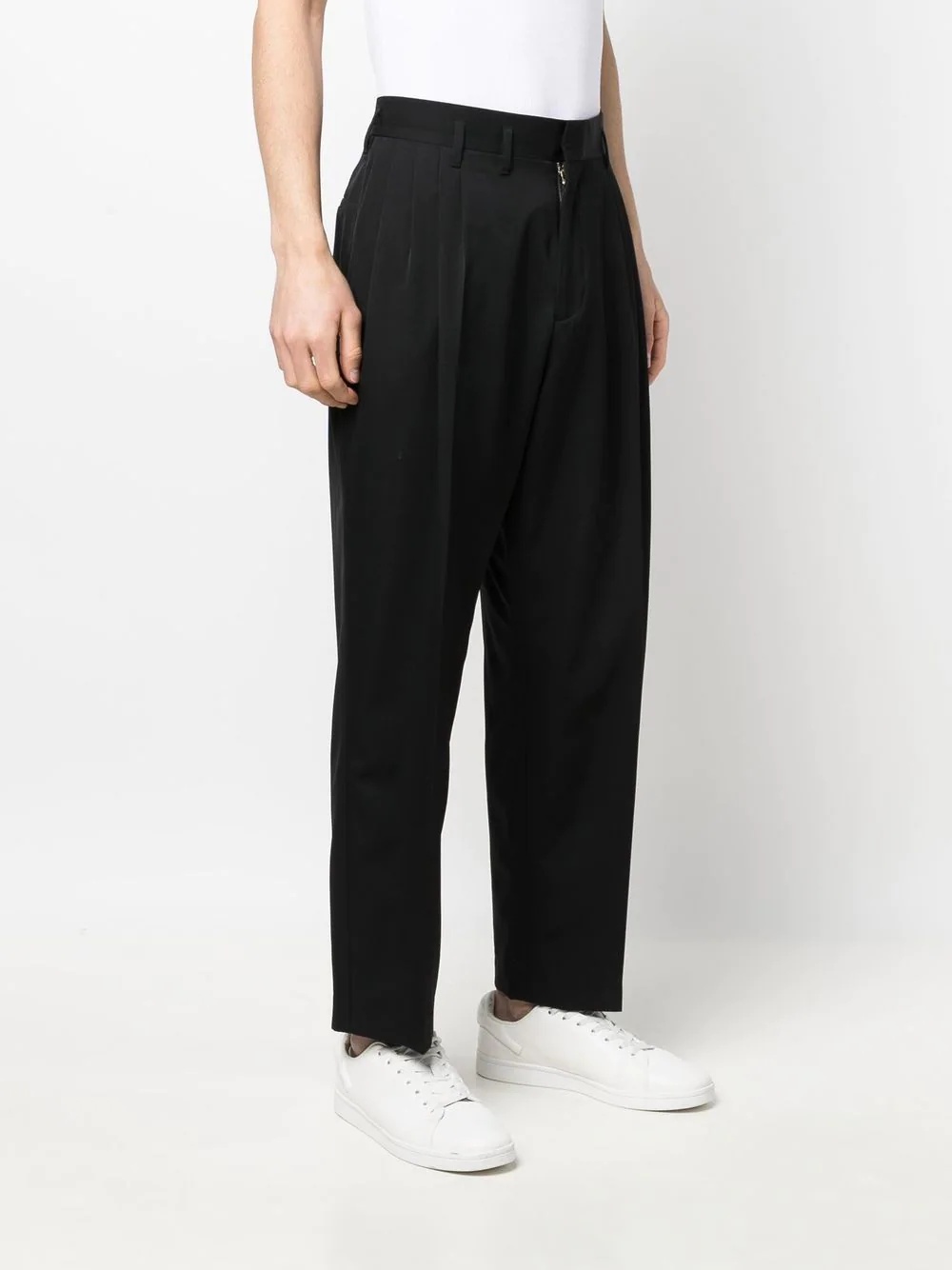 drop-crotch straight-leg trousers - 3