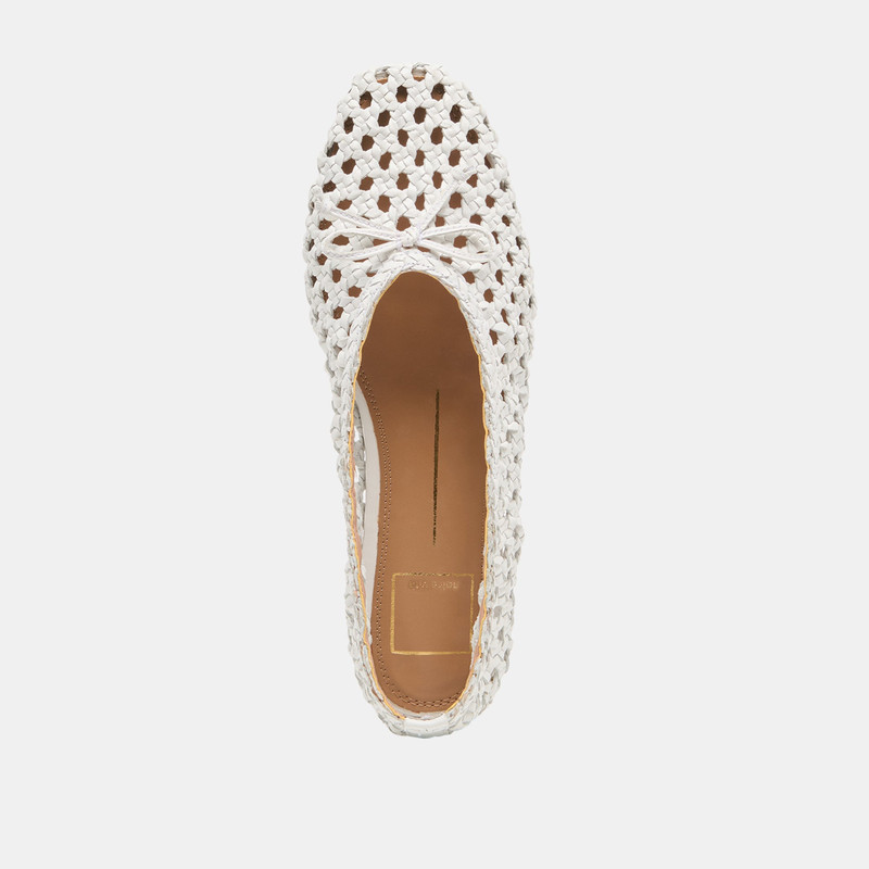 EDDA BALLET FLATS BONE WOVEN LEATHER 8