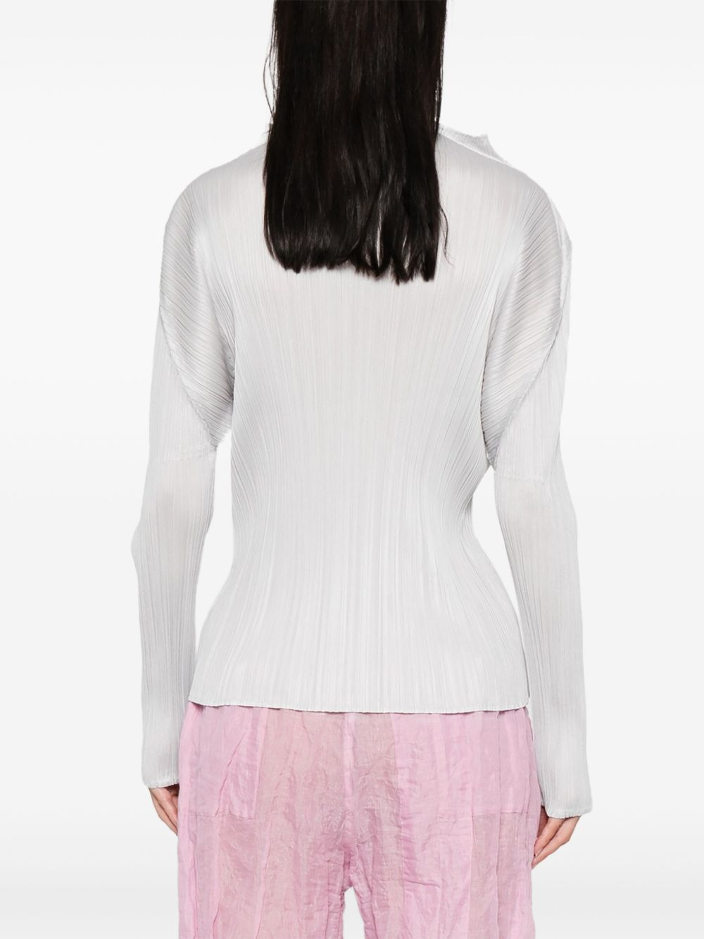 pleated mock-neck top - 4