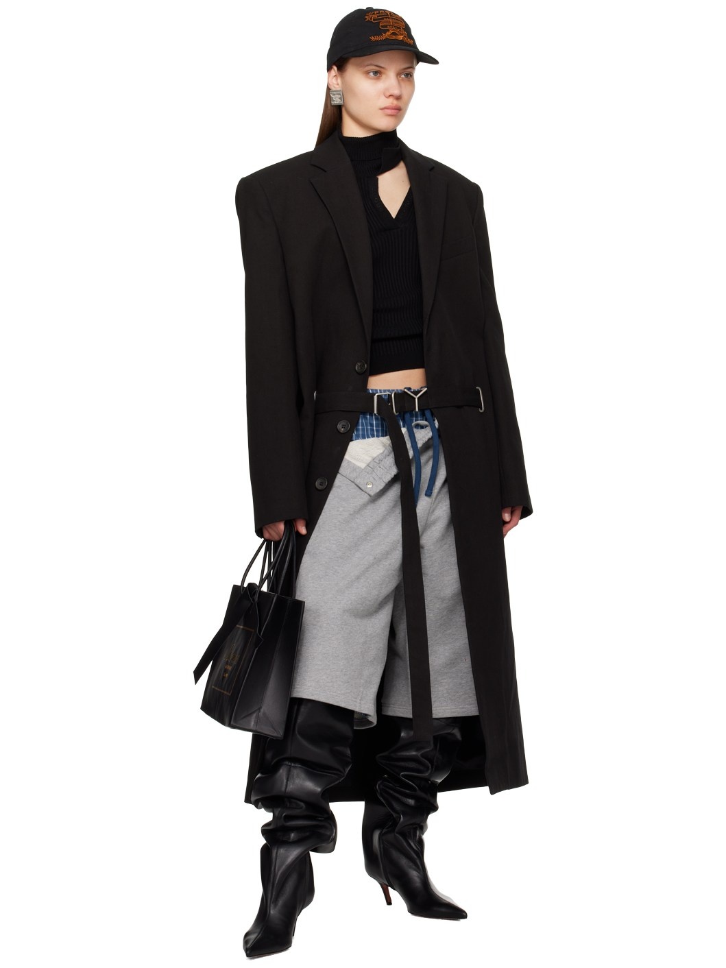 【最終値】Y/PROJECT y-belt long coat Y/Project Y Belt Coat in Black | FWRD