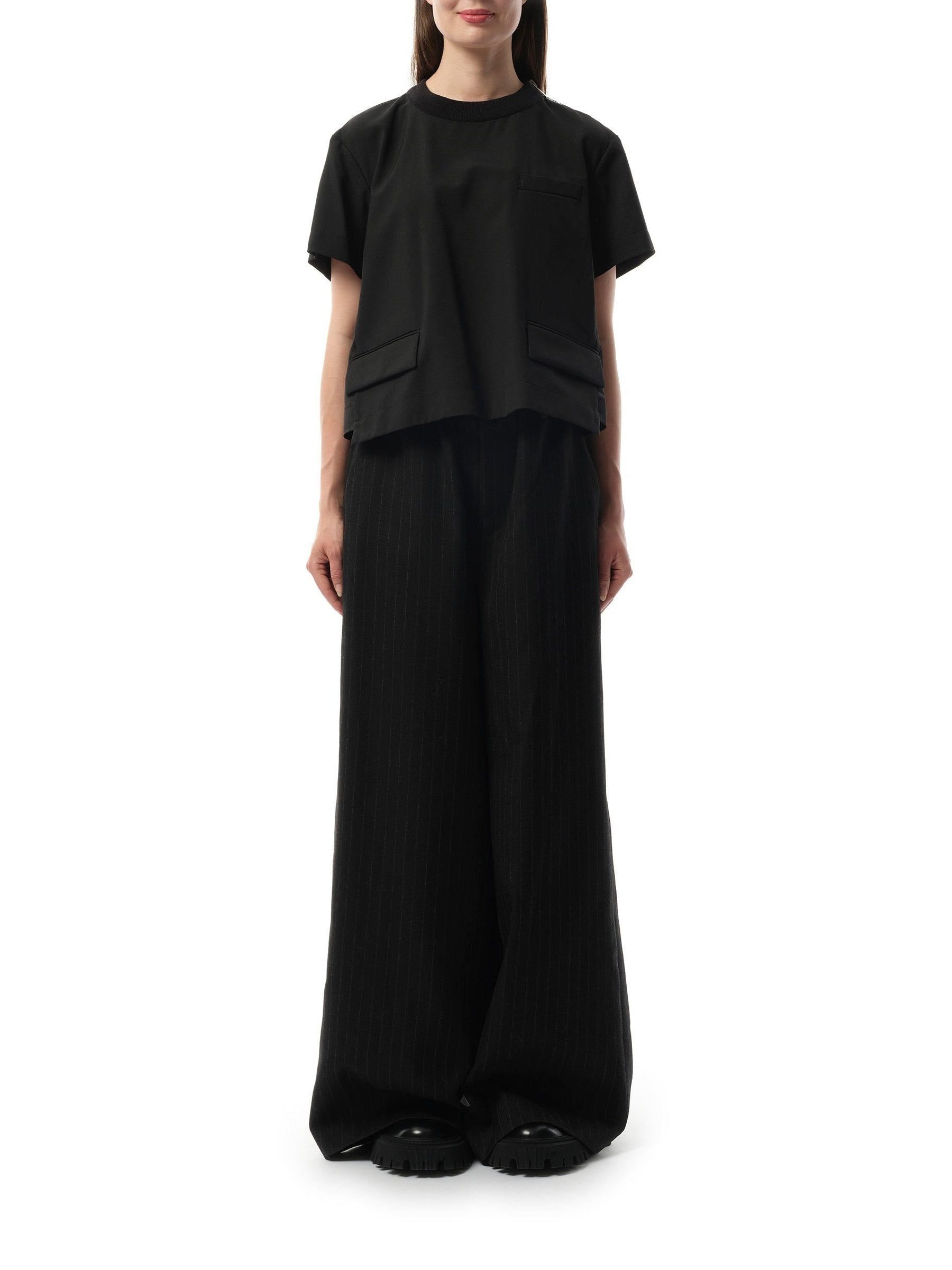 Suiting Short-sleeve Pullover in Black - 4
