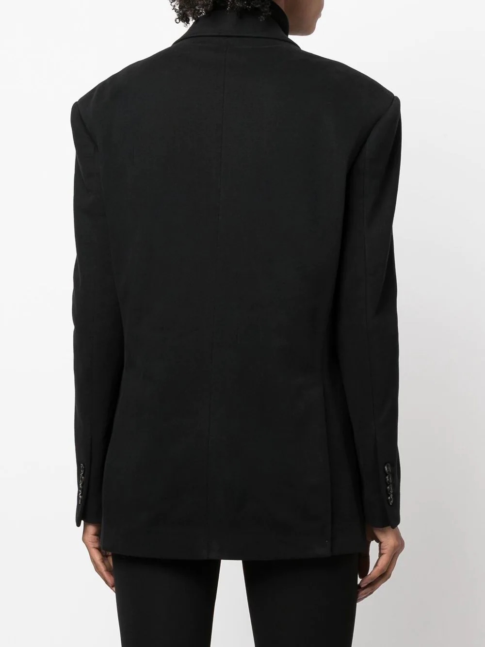 double-breasted cotton blazer - 4