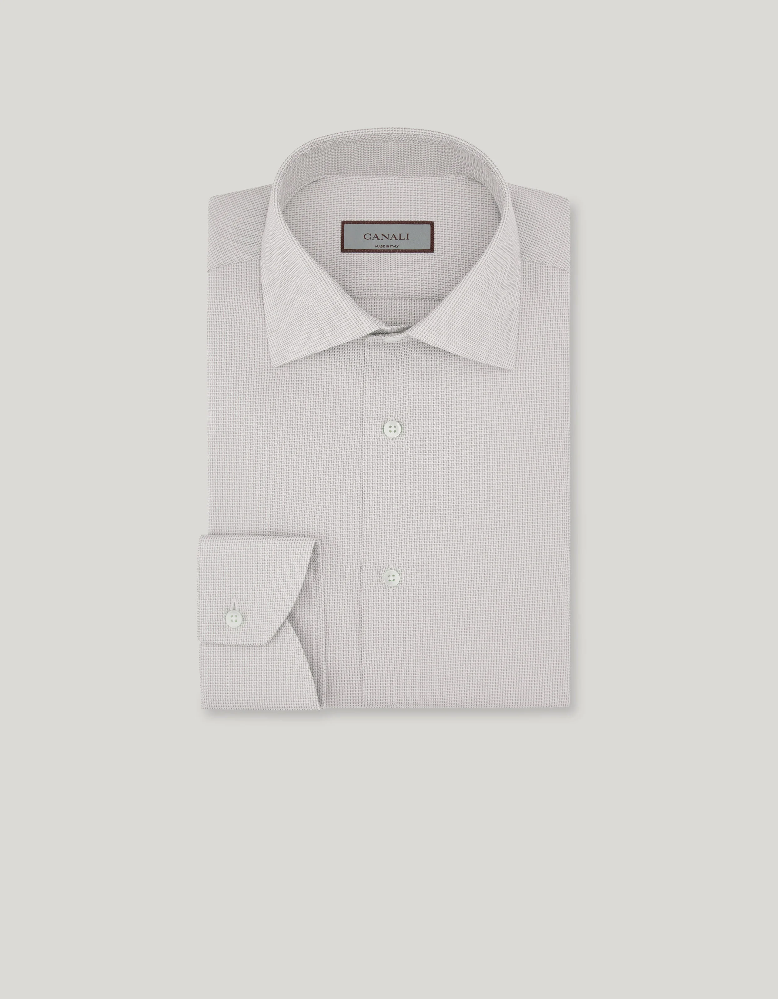REGULAR-FIT SHIRT IN GREY COTTON - 1