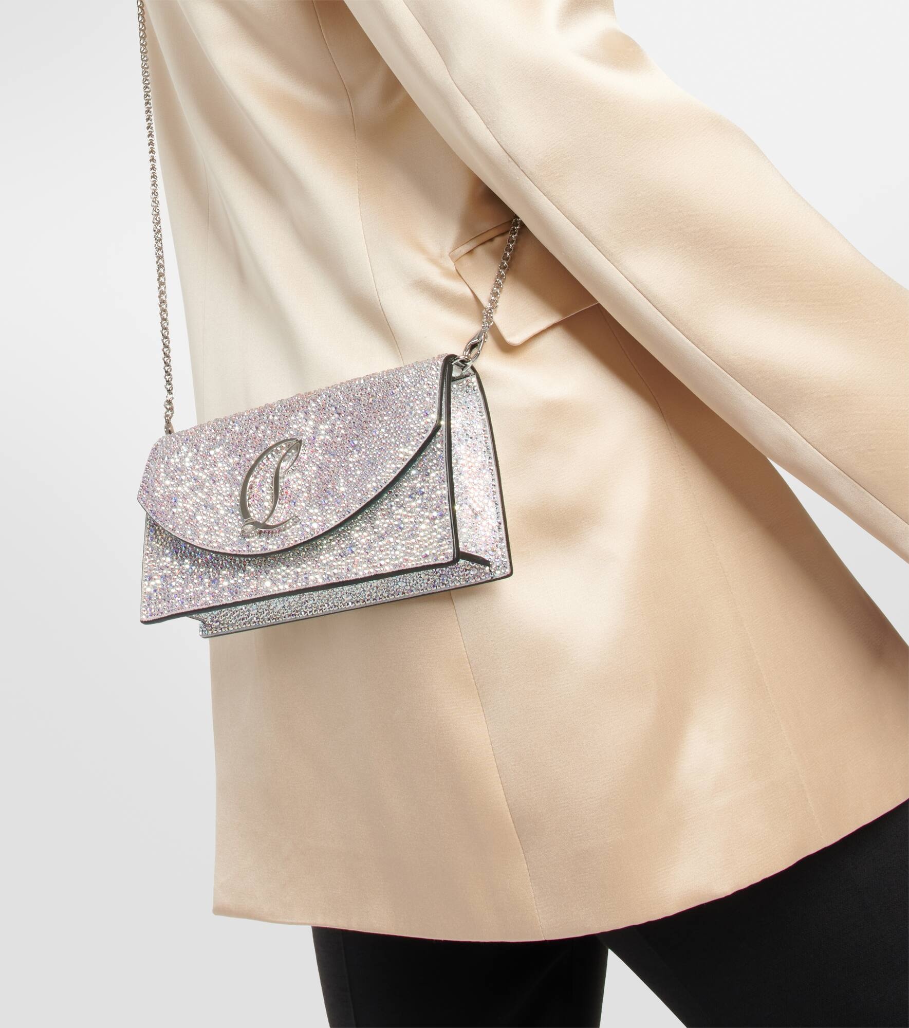 Loubi54 embellished leather clutch - 7