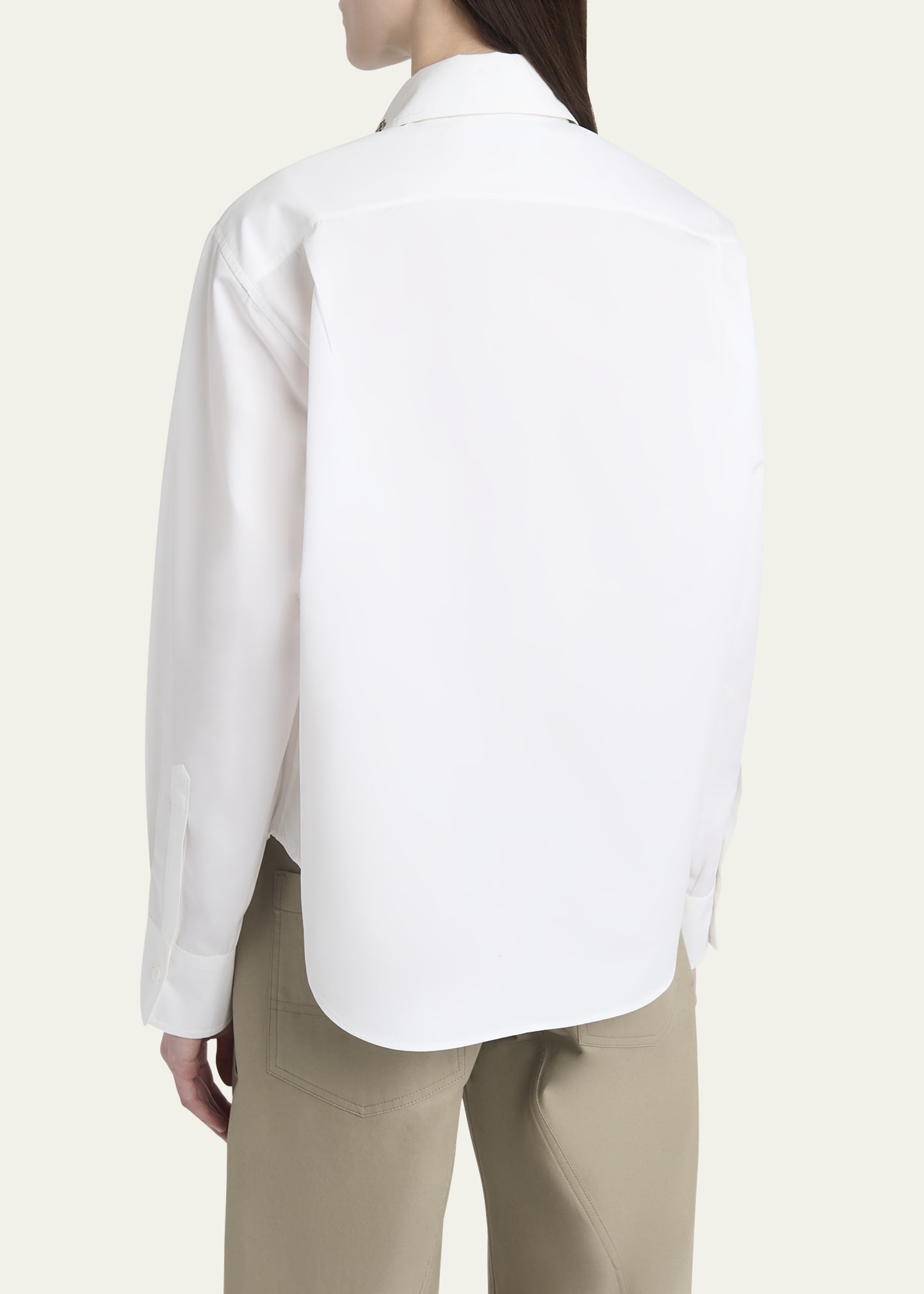 Strass Anchor Embroidered Collar Poplin Shirt - 3