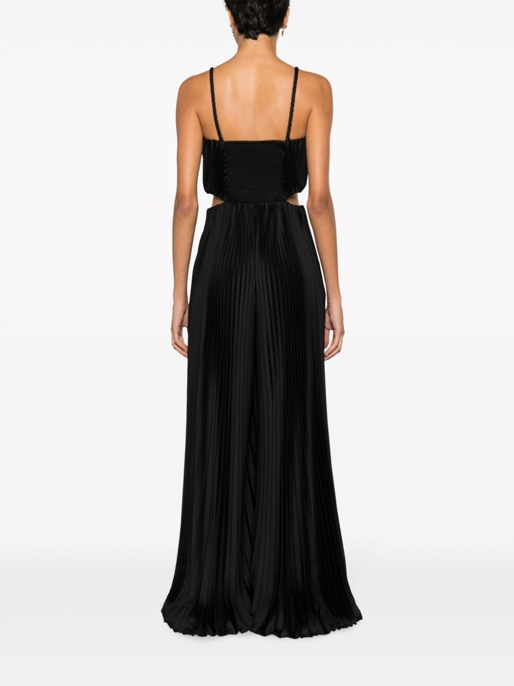 square-neck sleeveless pleated jumpsuit - 4