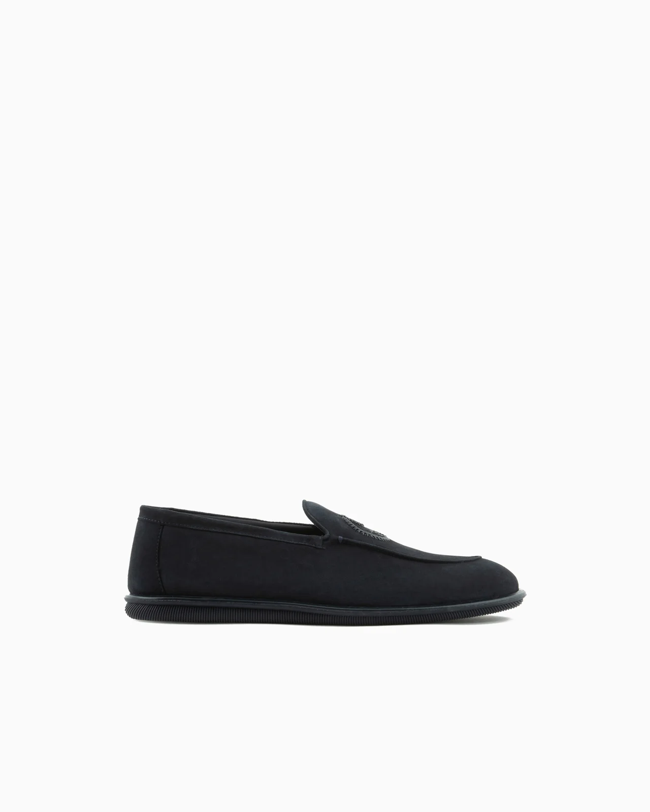Suede loafers 와 embroidered 로고 - 1