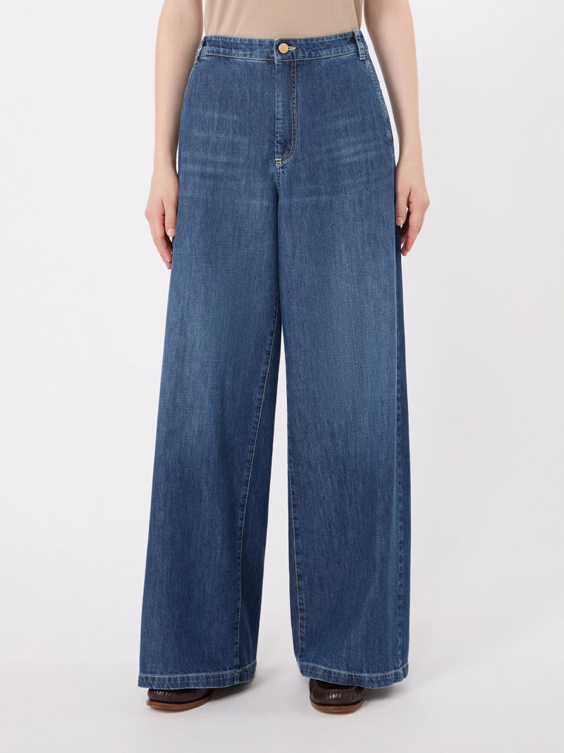 GELATO Straight leg cotton denim trousers - CHINA BLUE 3