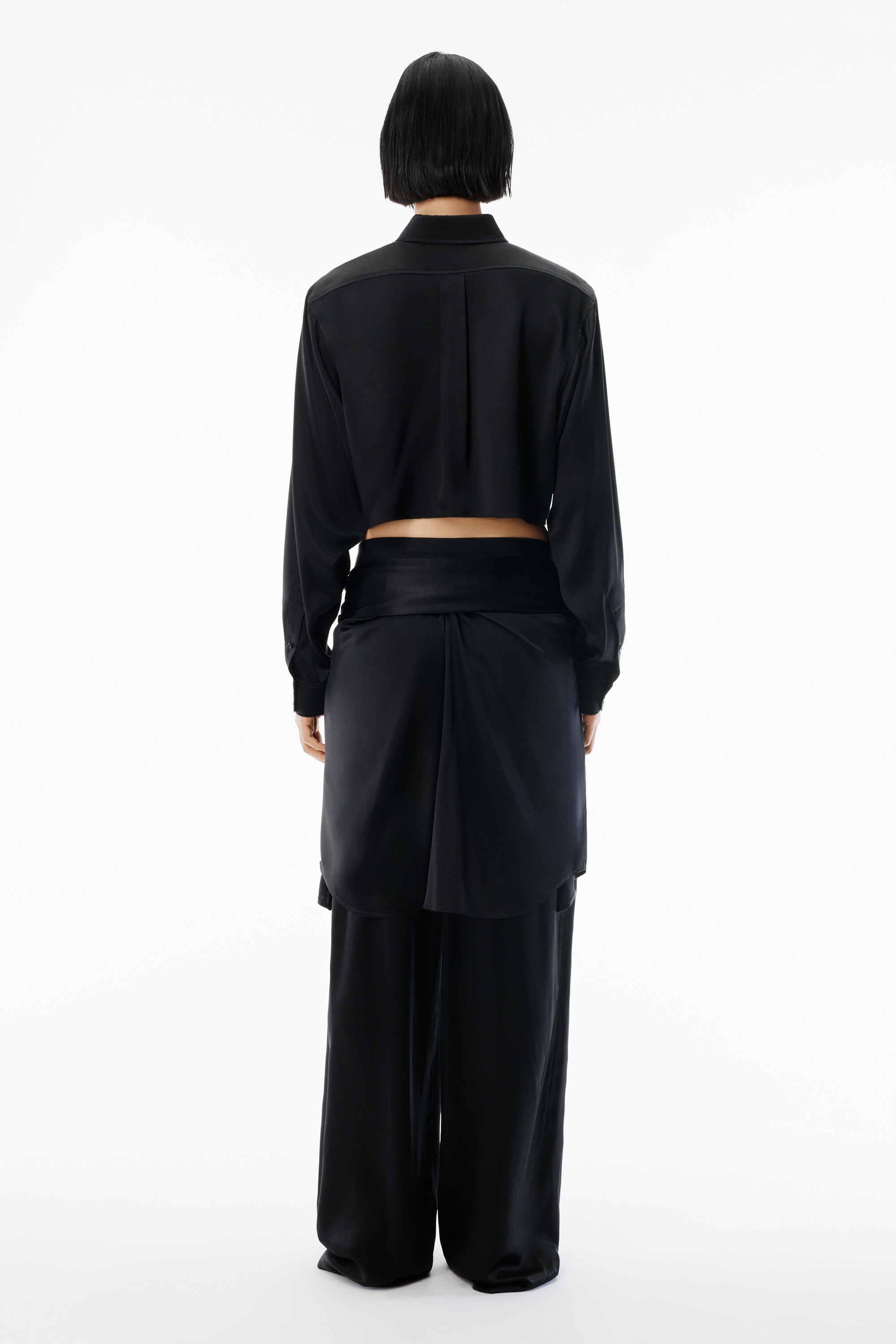 Black Silk Charmeuse Pre-Styled Boxer Pant - 4