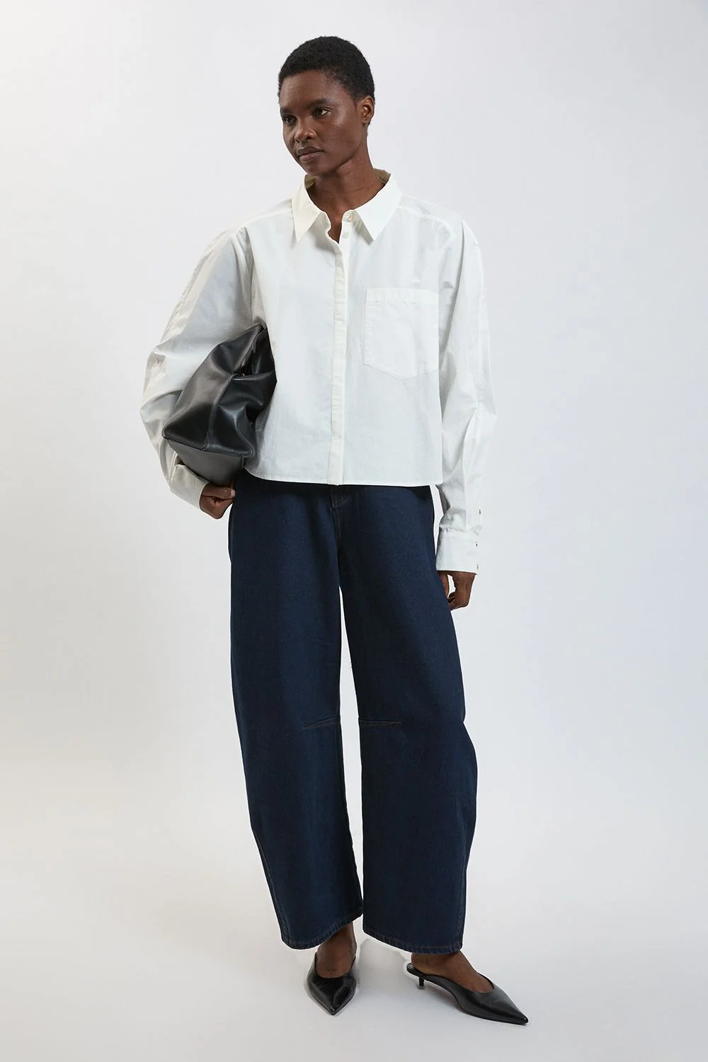 Cotton Poplin Cropped Shirt - 1