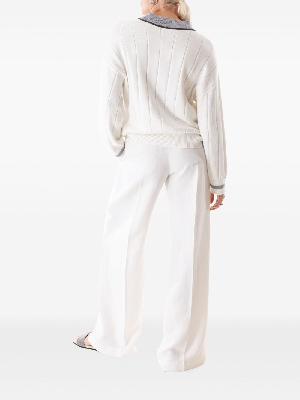 Monili-trim sweater - 2