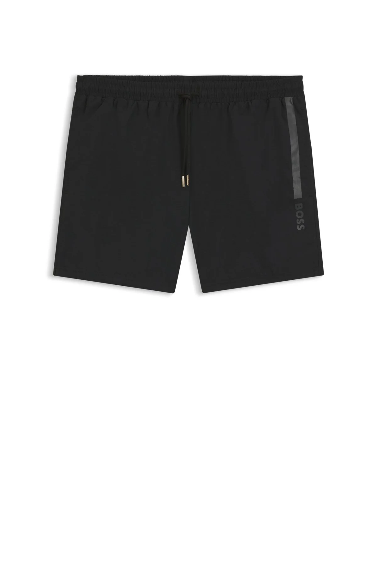 SWIM SHORTS WITH FOIL-PRINTED LOGO AND STRIPE - 1