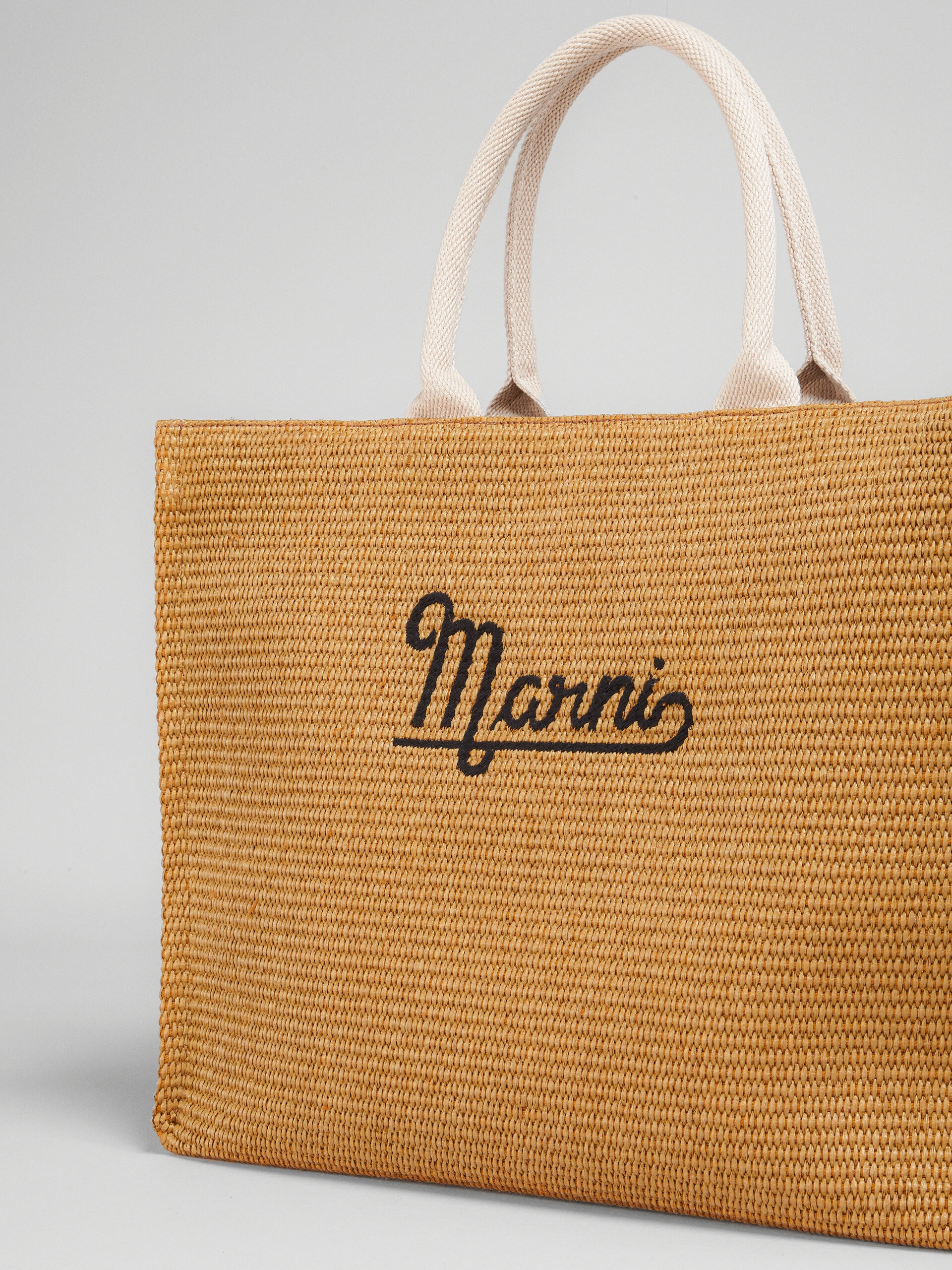 EMBROIDERED LOGO RAFFIA SUMMER SHOPPING BAG - 3