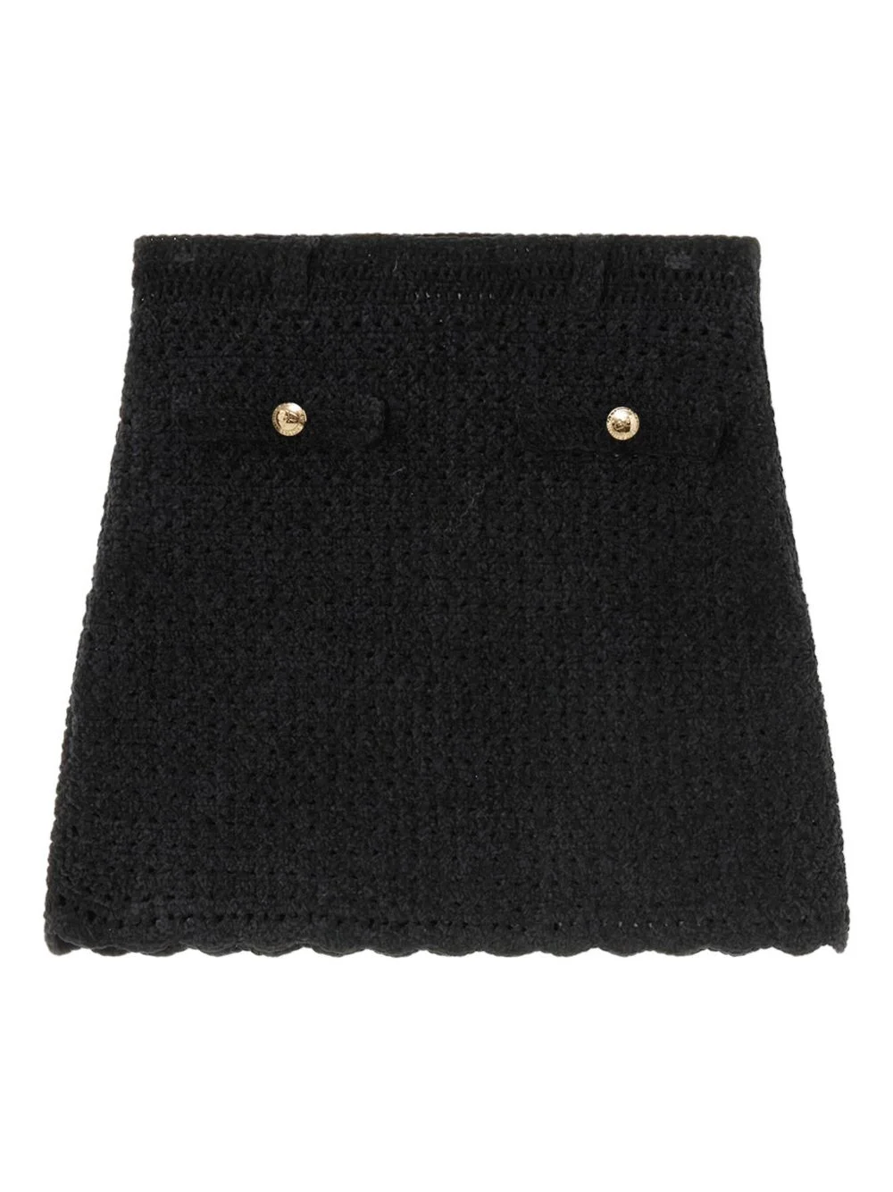 button textured mini skirt - 1