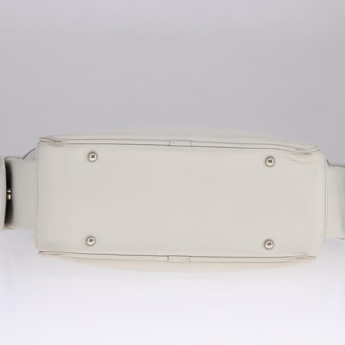 Burberry Hand Bag Leather White Silver - 5