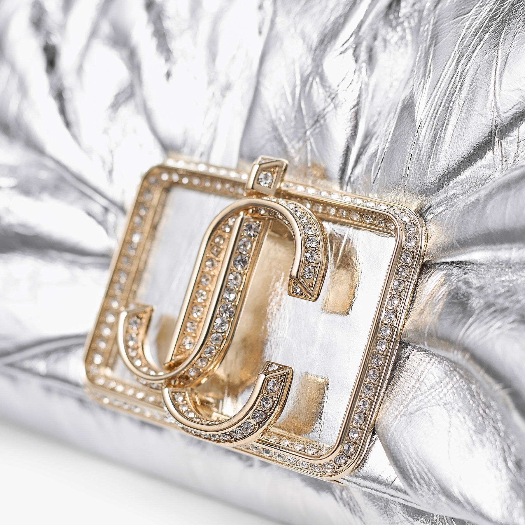 Edie Wallet With Chain
Silver Vintage Metallic Leather Mini Bag - 4