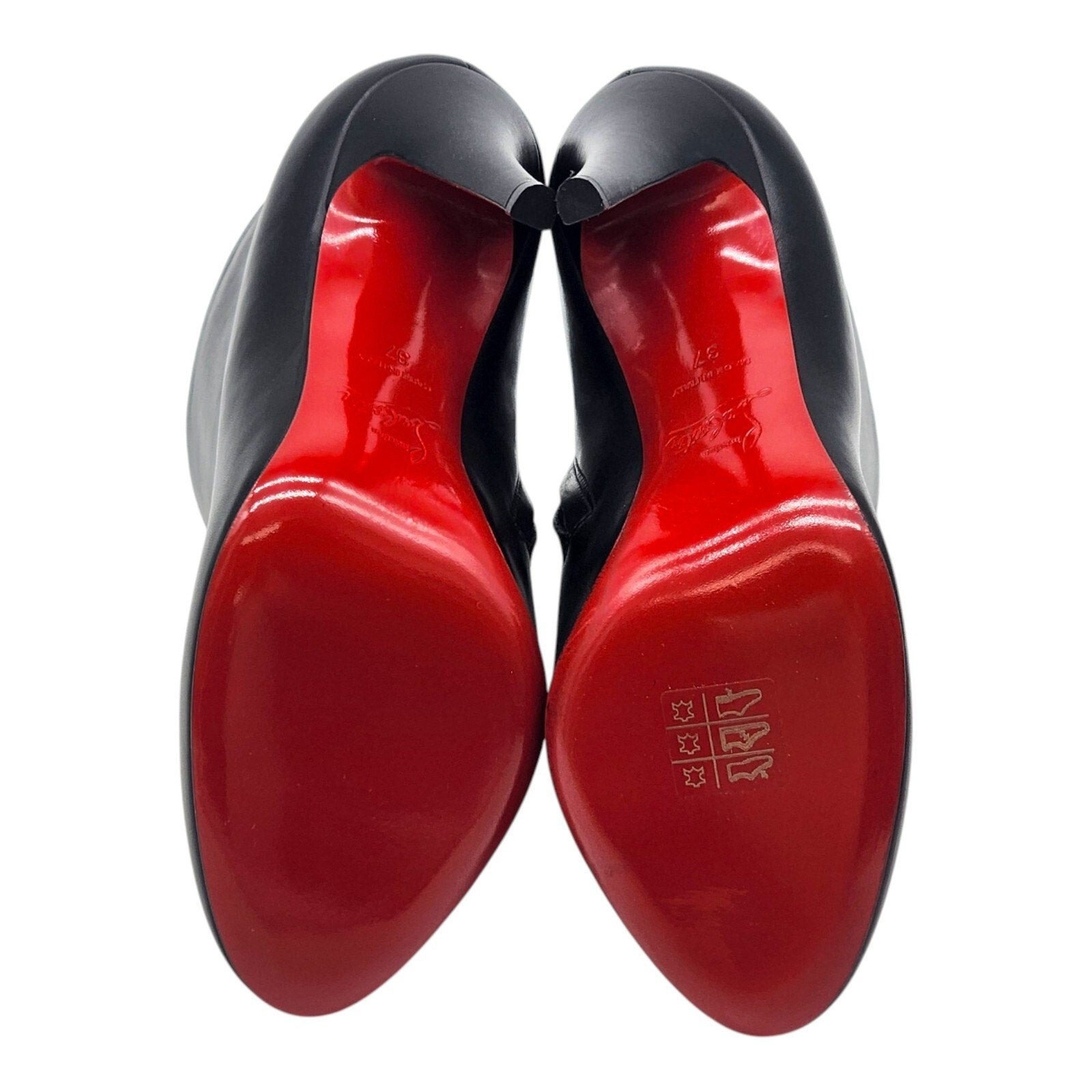 Christian Louboutin Belle 85 Leather Ankle Booties Black EU 37 US 6.5 - 7