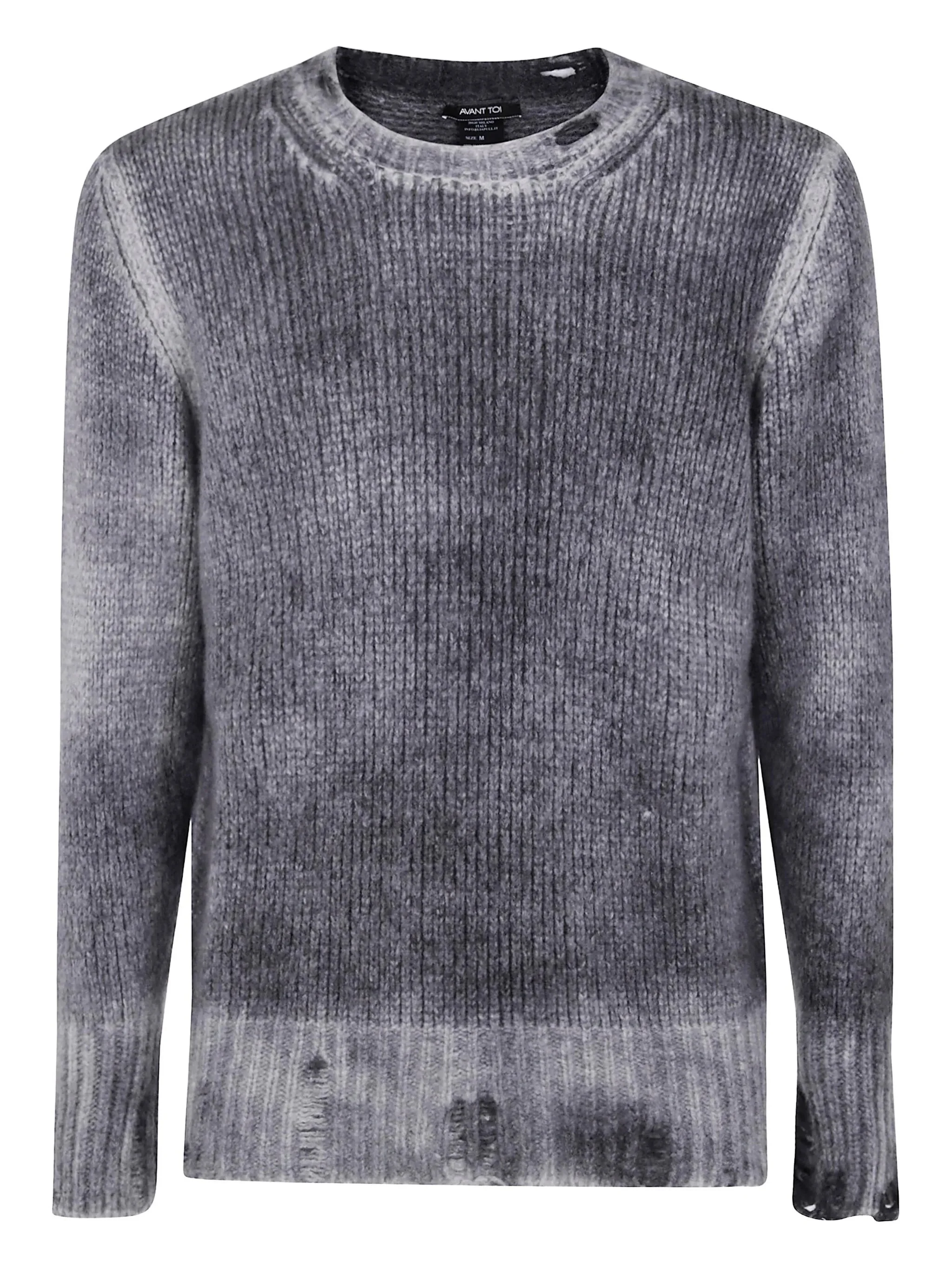 Avant Toi Ribbed Distressed Cashmere Sweater - 1