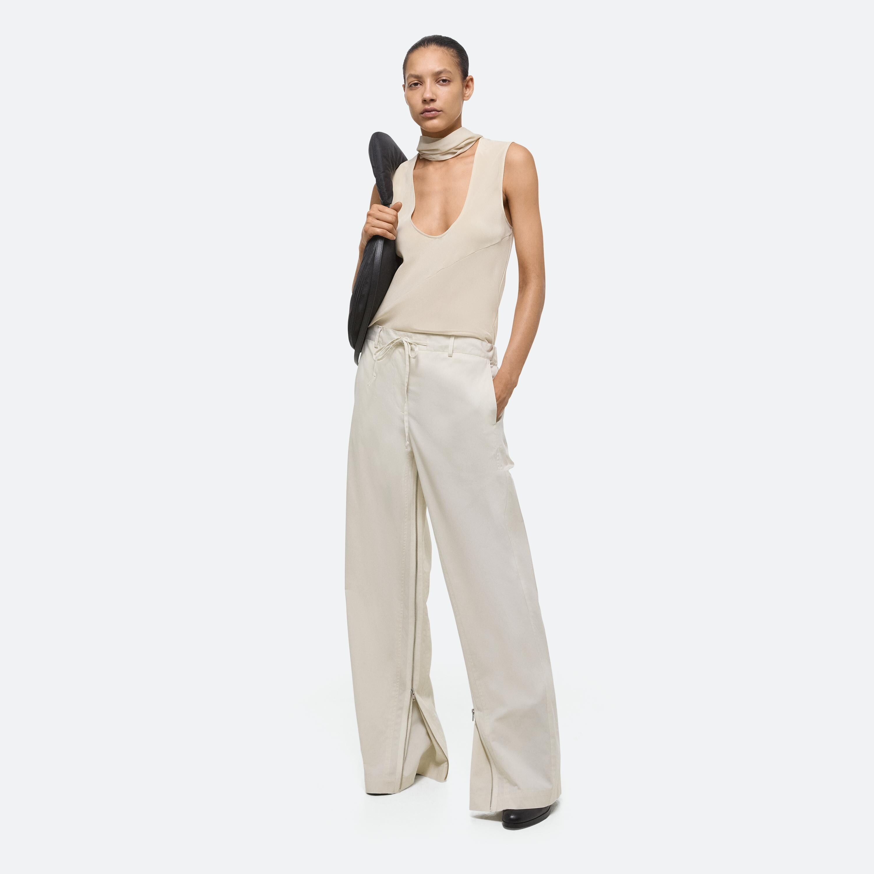WIDE LEG GUSSET PANTS - 2
