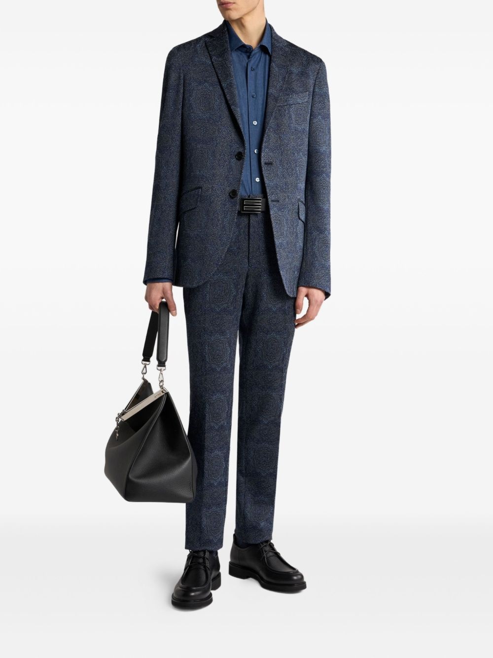 patterned-jacquard tailored trousers - 2