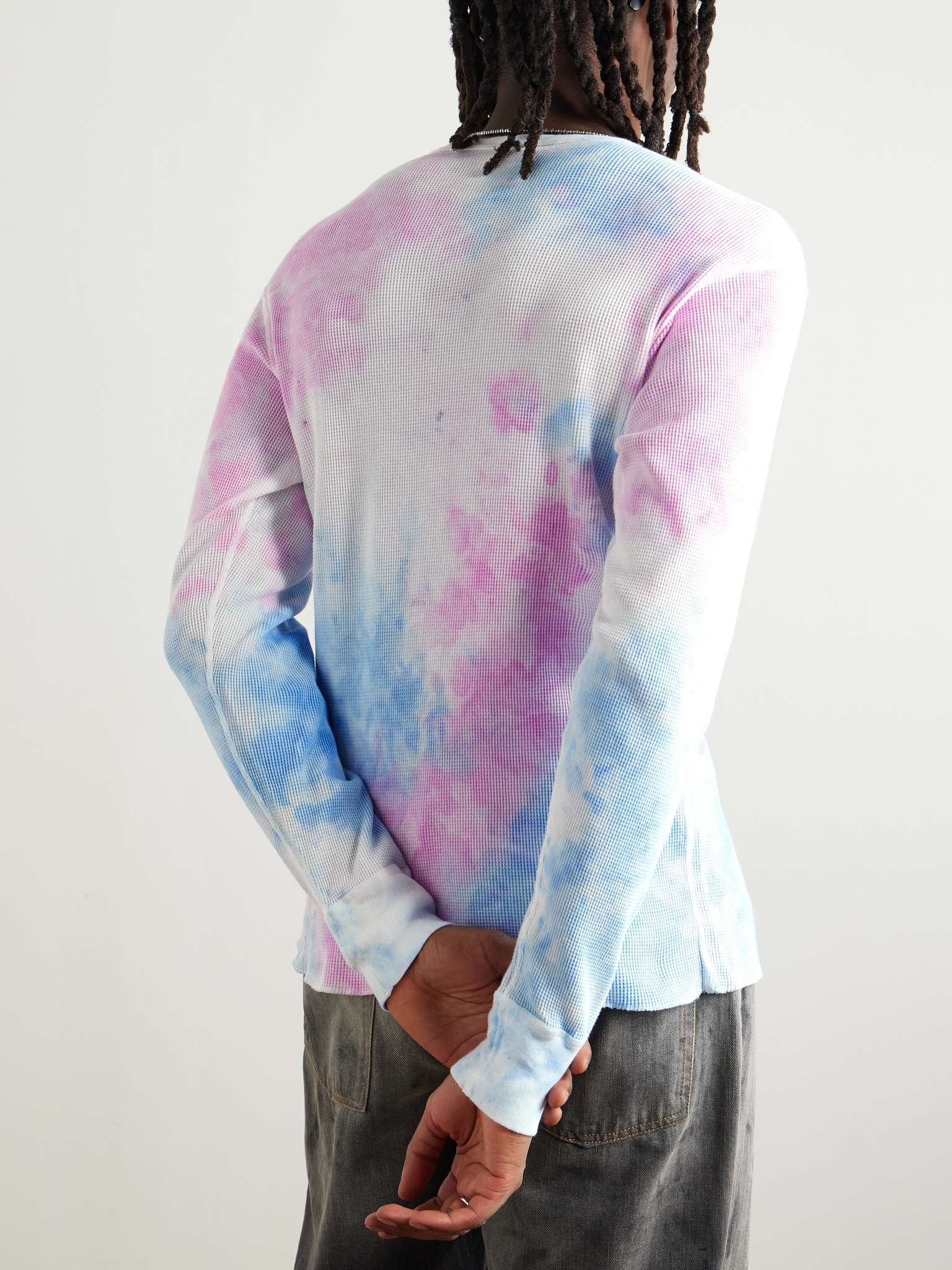 Slim-Fit Logo-Embroidered Tie-Dyed Waffle-Knit Cotton T-Shirt - 3