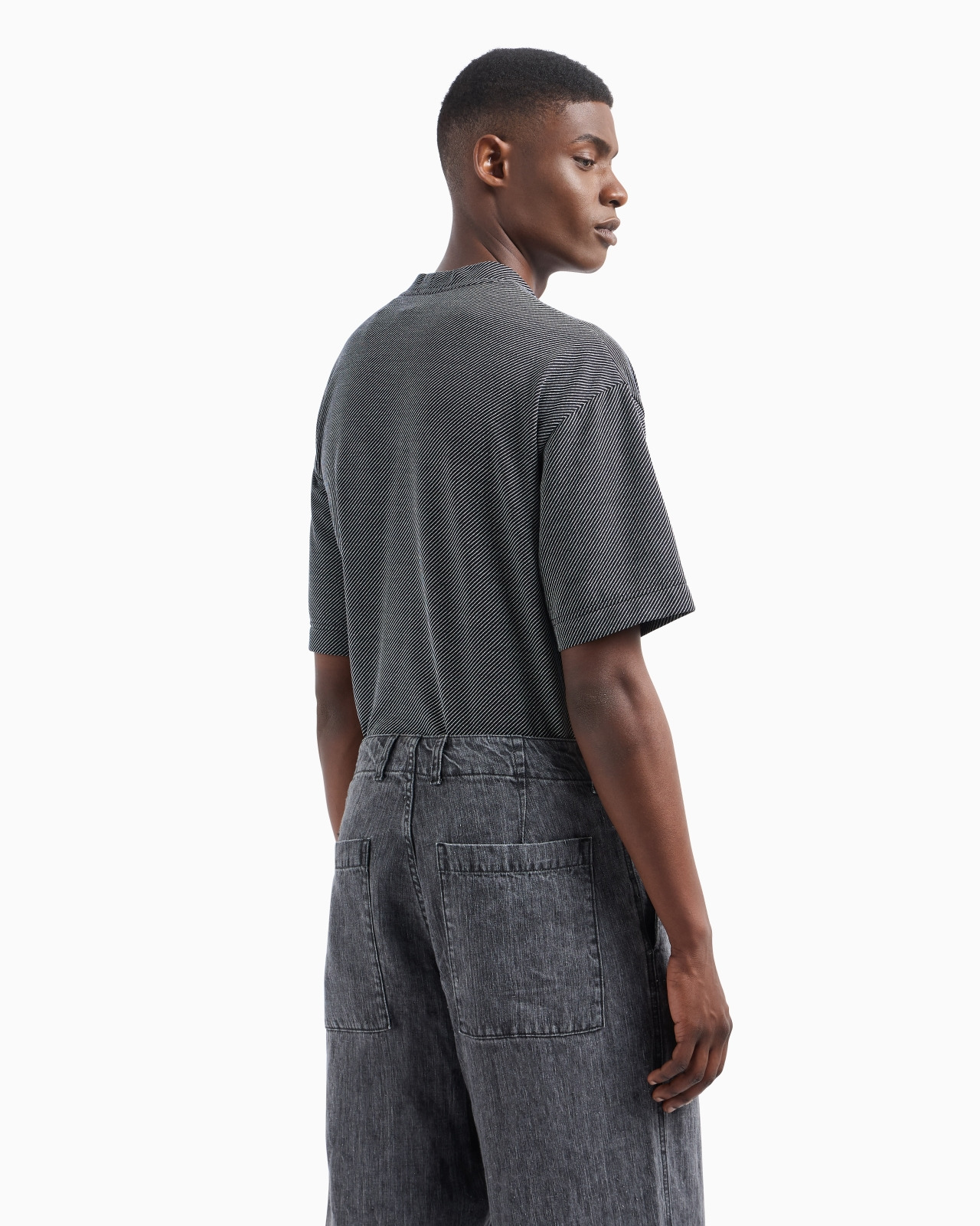 DENIM COLLECTION COTTON T-SHIRT WITH EMBROIDERED LOGO - 3
