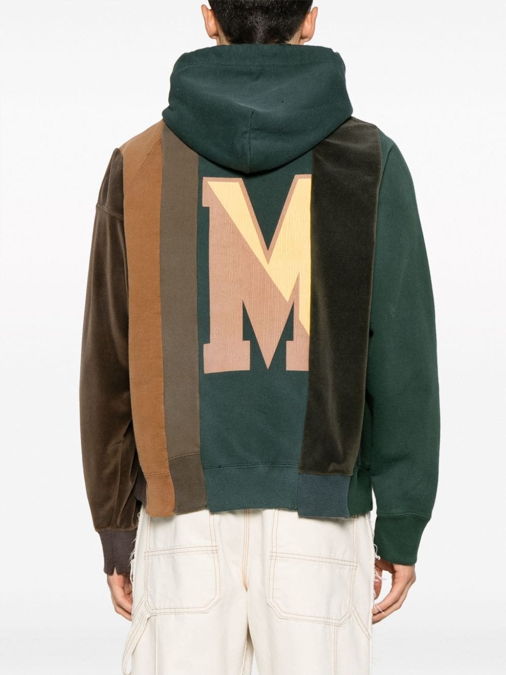 graphic-print patchwork hoodie - 4