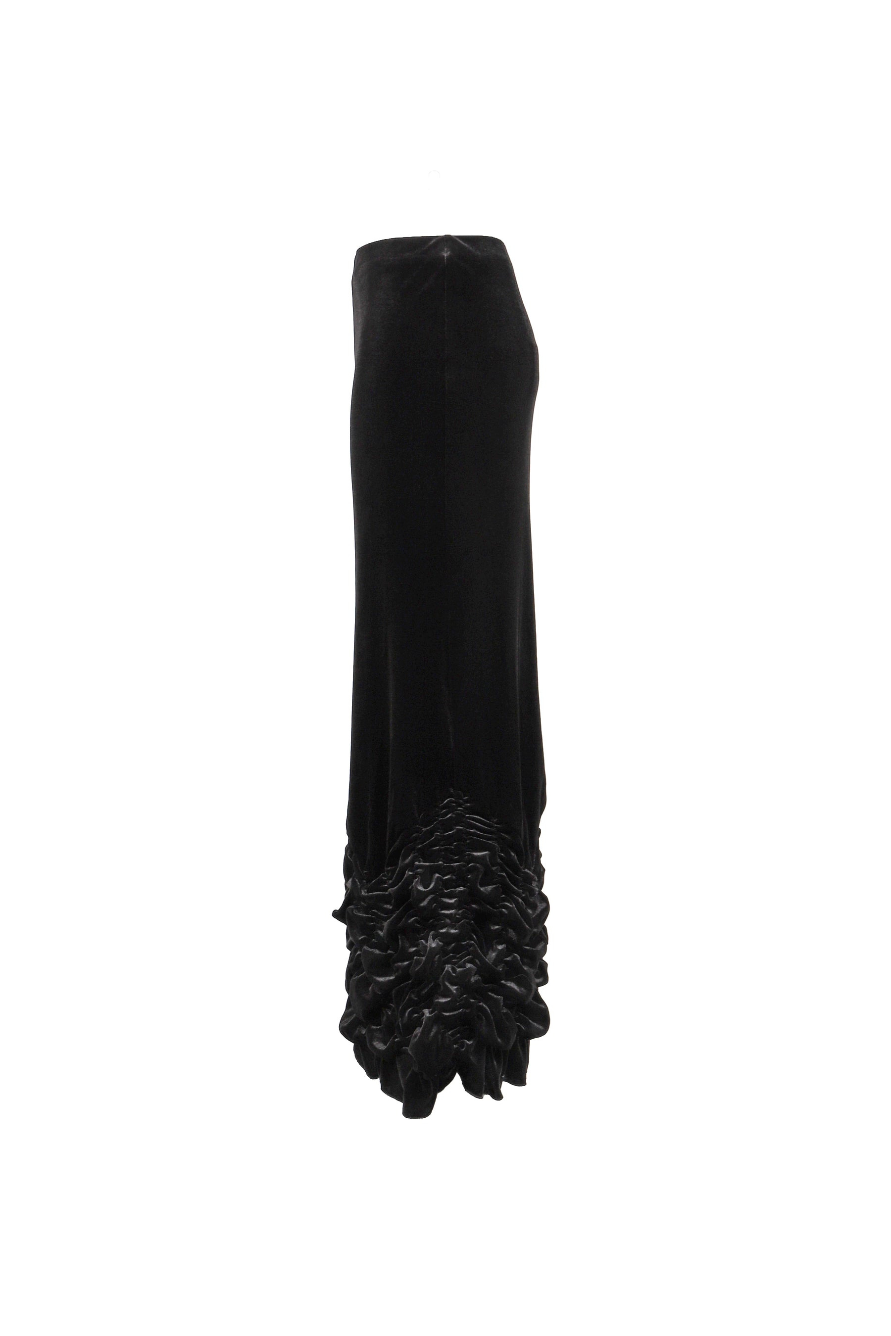 VELVET SMOCK SKIRT / BLK - 6